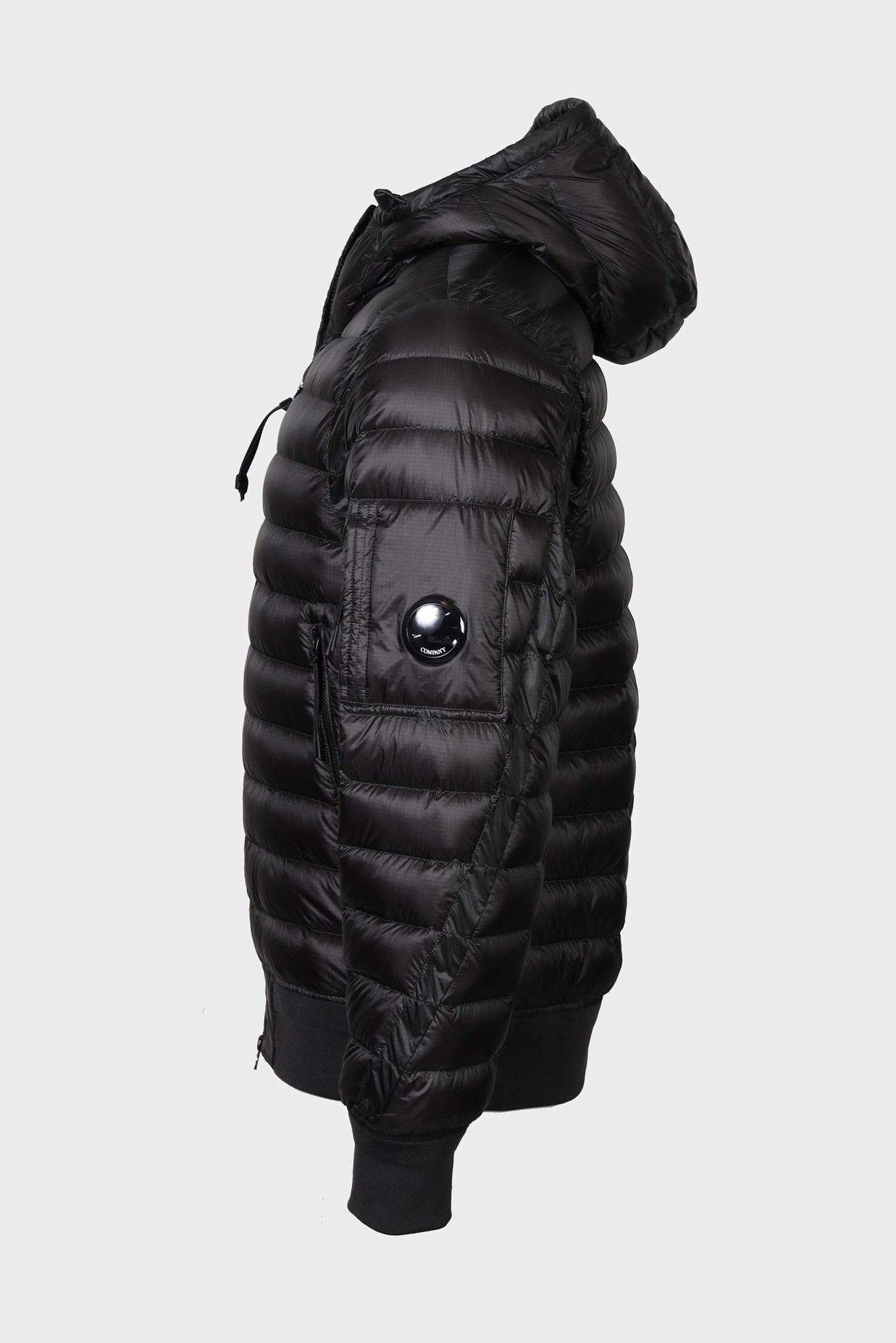 C.P. COMPANY D.D. Shell Hodded Light Down Jacket in Black