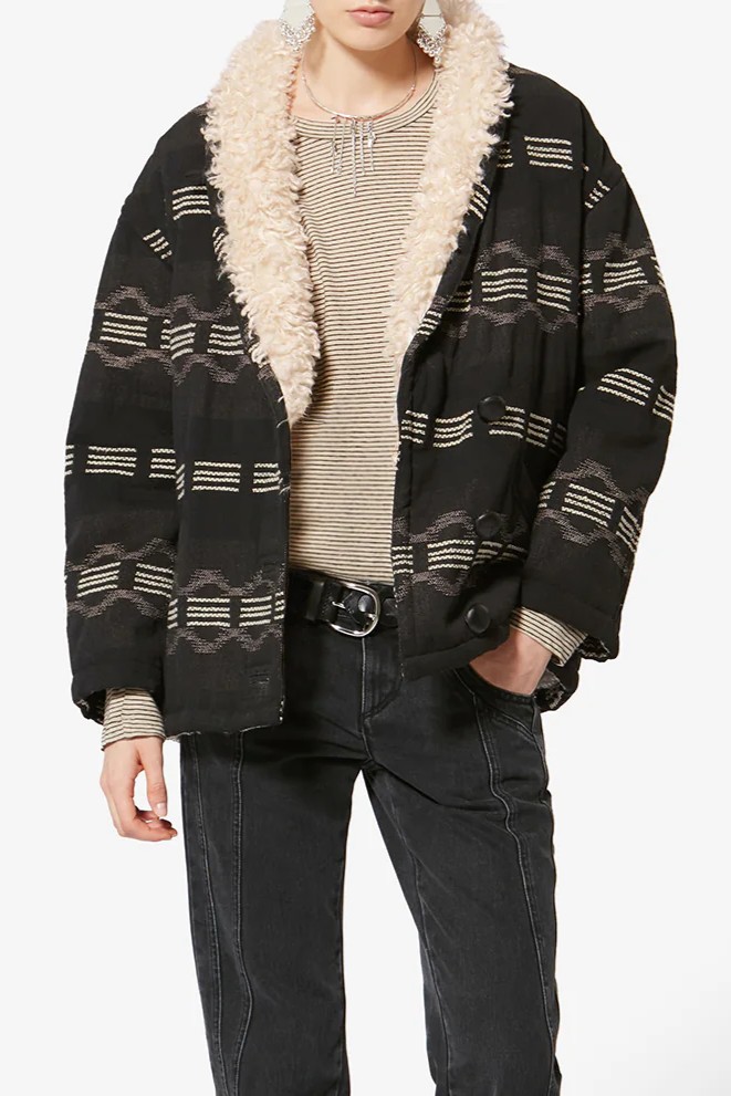 ISABEL MARANT ÉTOILE Qayla Coat in Faded Black