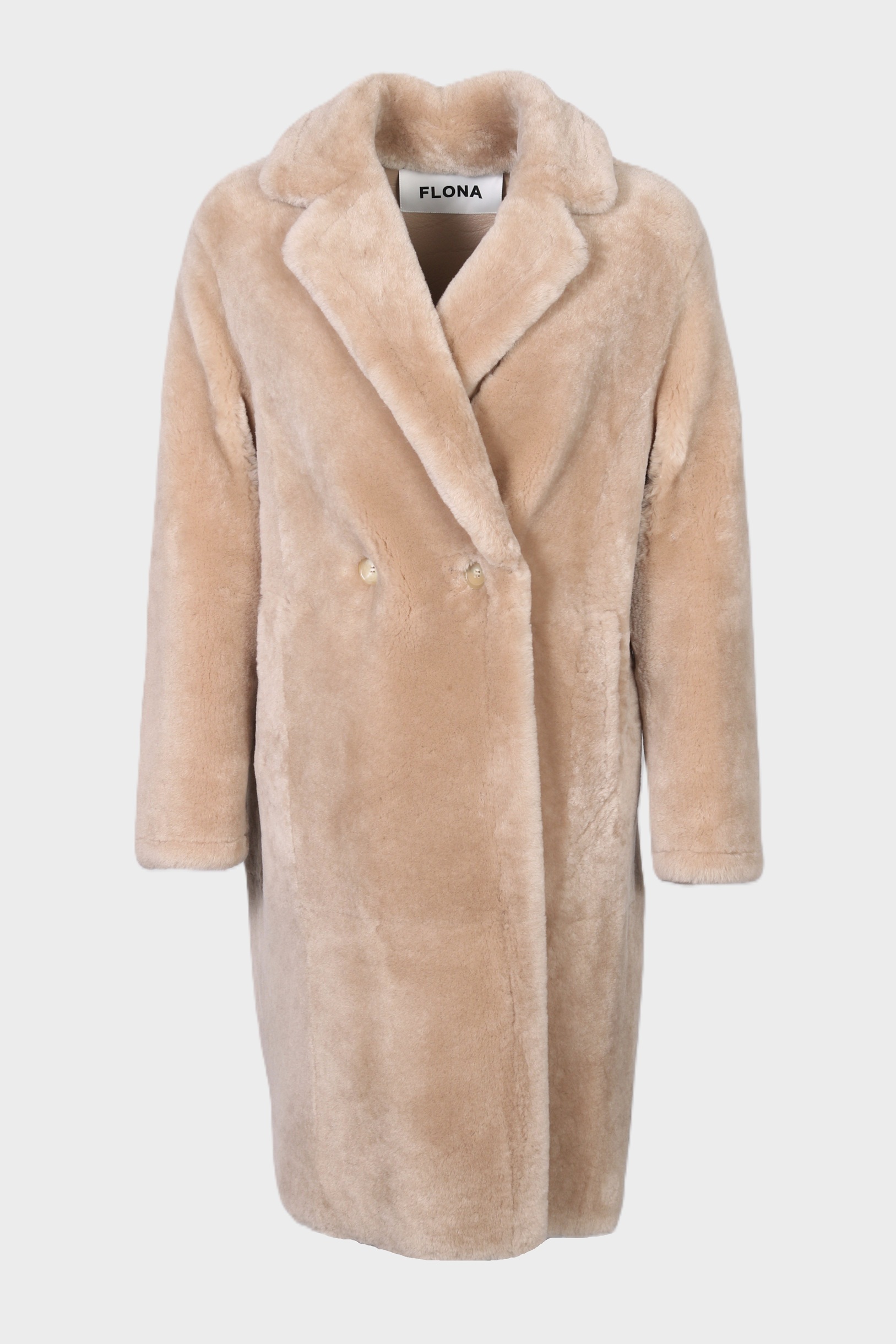 FLONA Shearling Coat in Beige