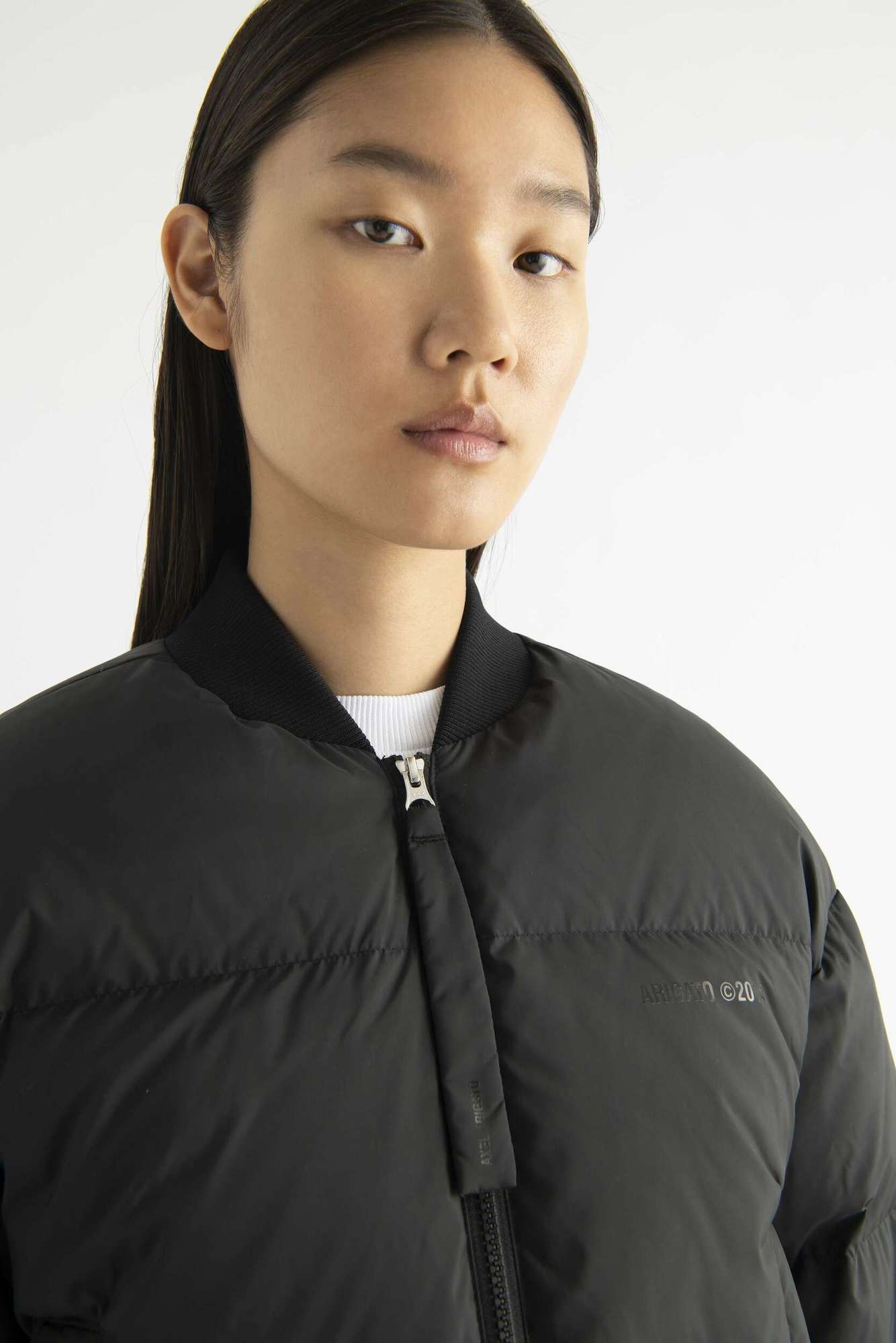 AXEL ARIGATO Zoe Down Bomber Jacket in Black M