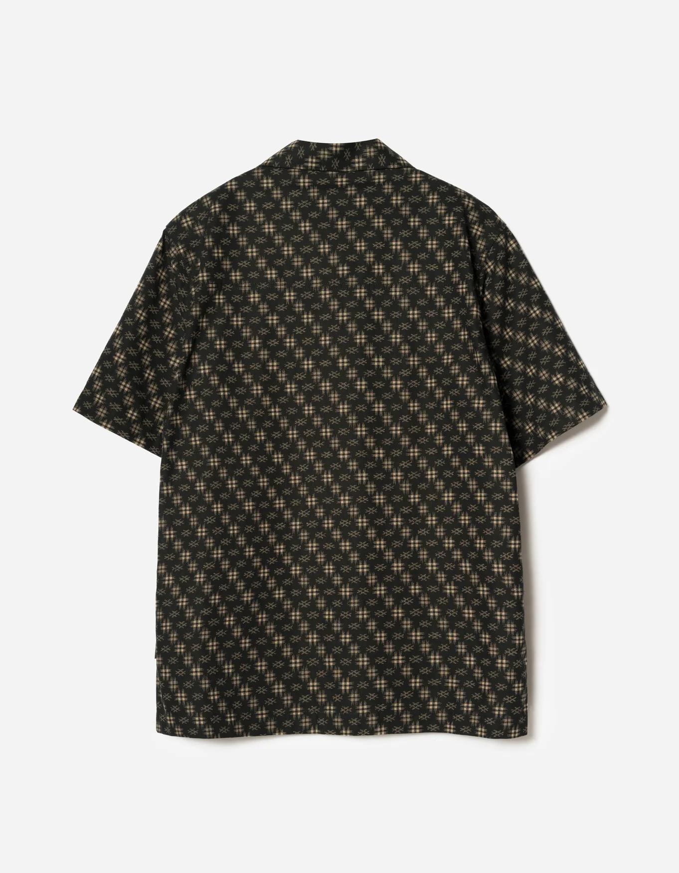 MAHARISHI 7320 Kasuri Cuban Collar Shirt in Black