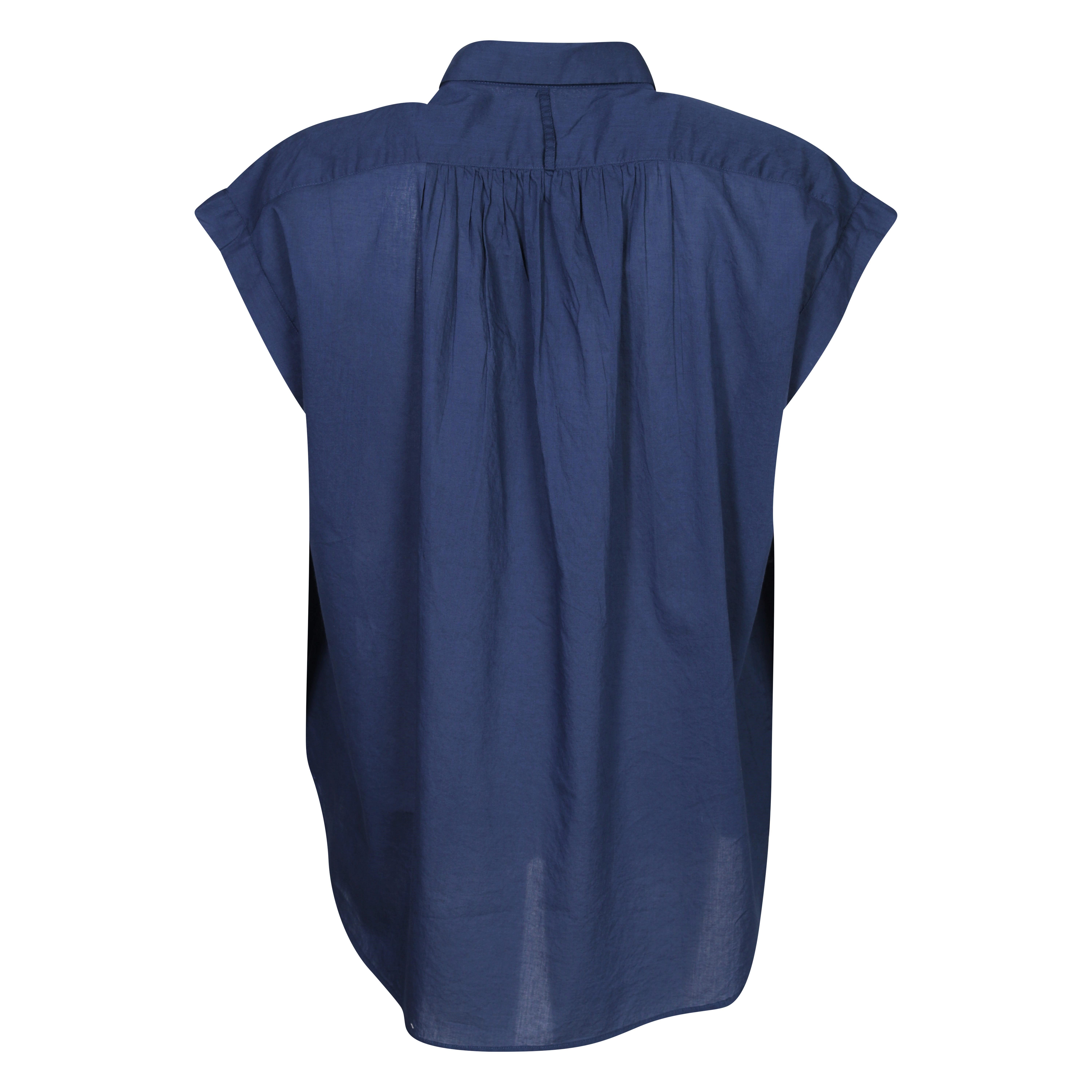 Nili Lotan Cotton Voile Blouse Normandy in Marine Blue S