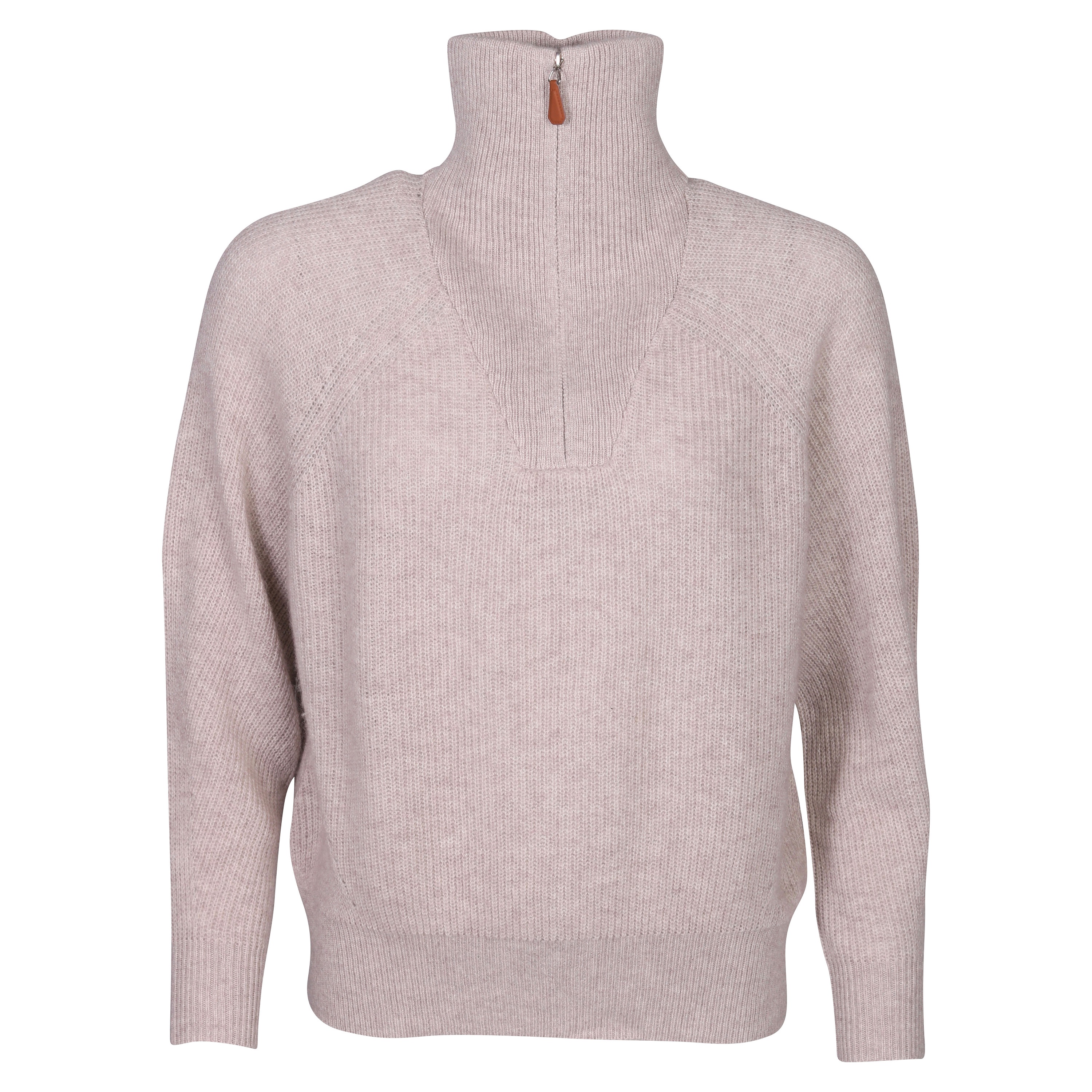 Flona Cashmere Pullover in Heather Mocha