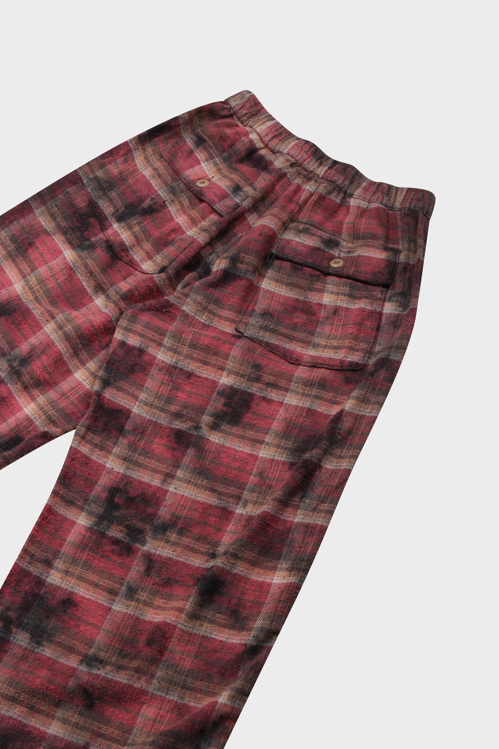 R13 Cropped Wide Leg Utility Pant in Overdyed Purple Plaid