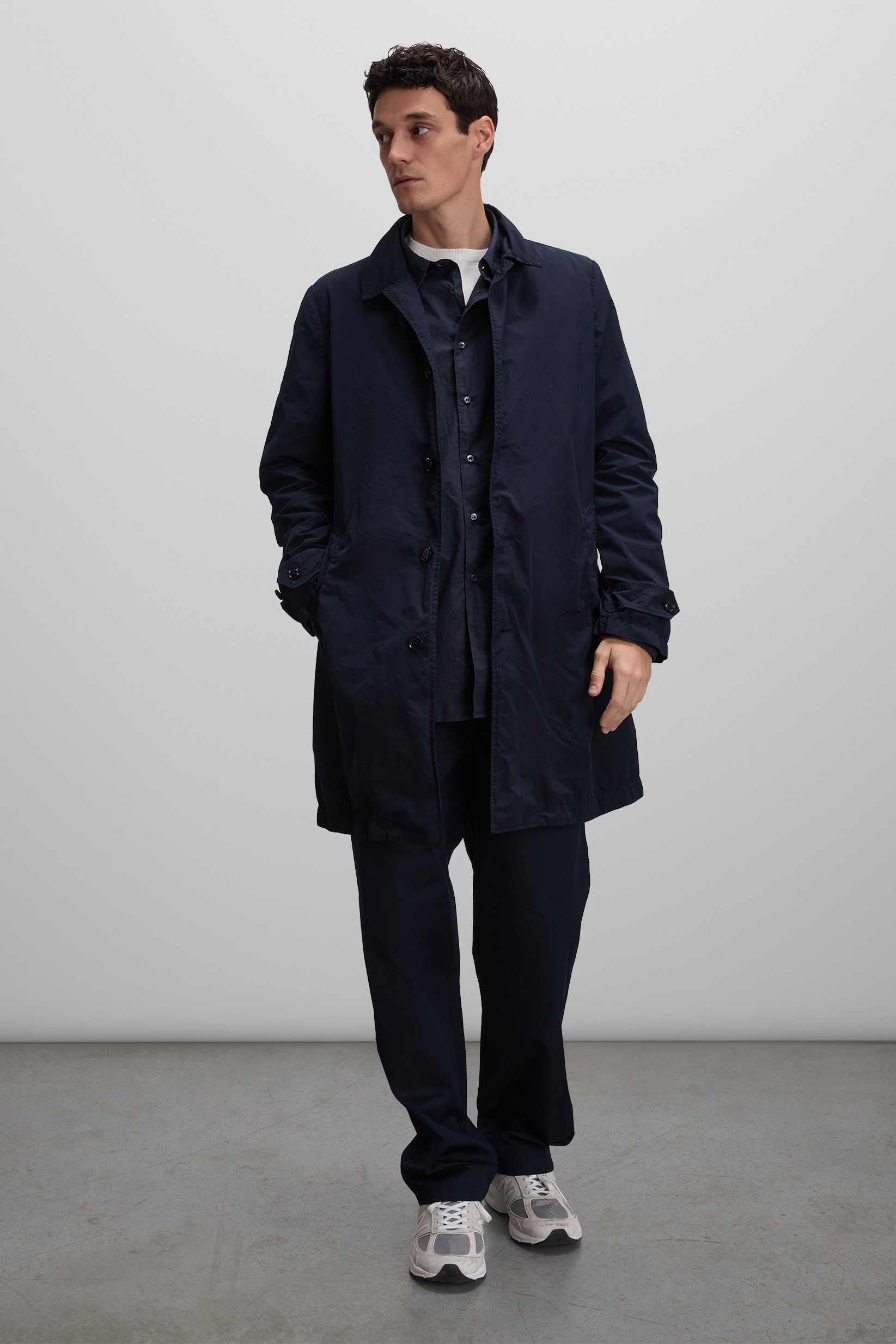 ASPESI Light Rain Coat in Navy