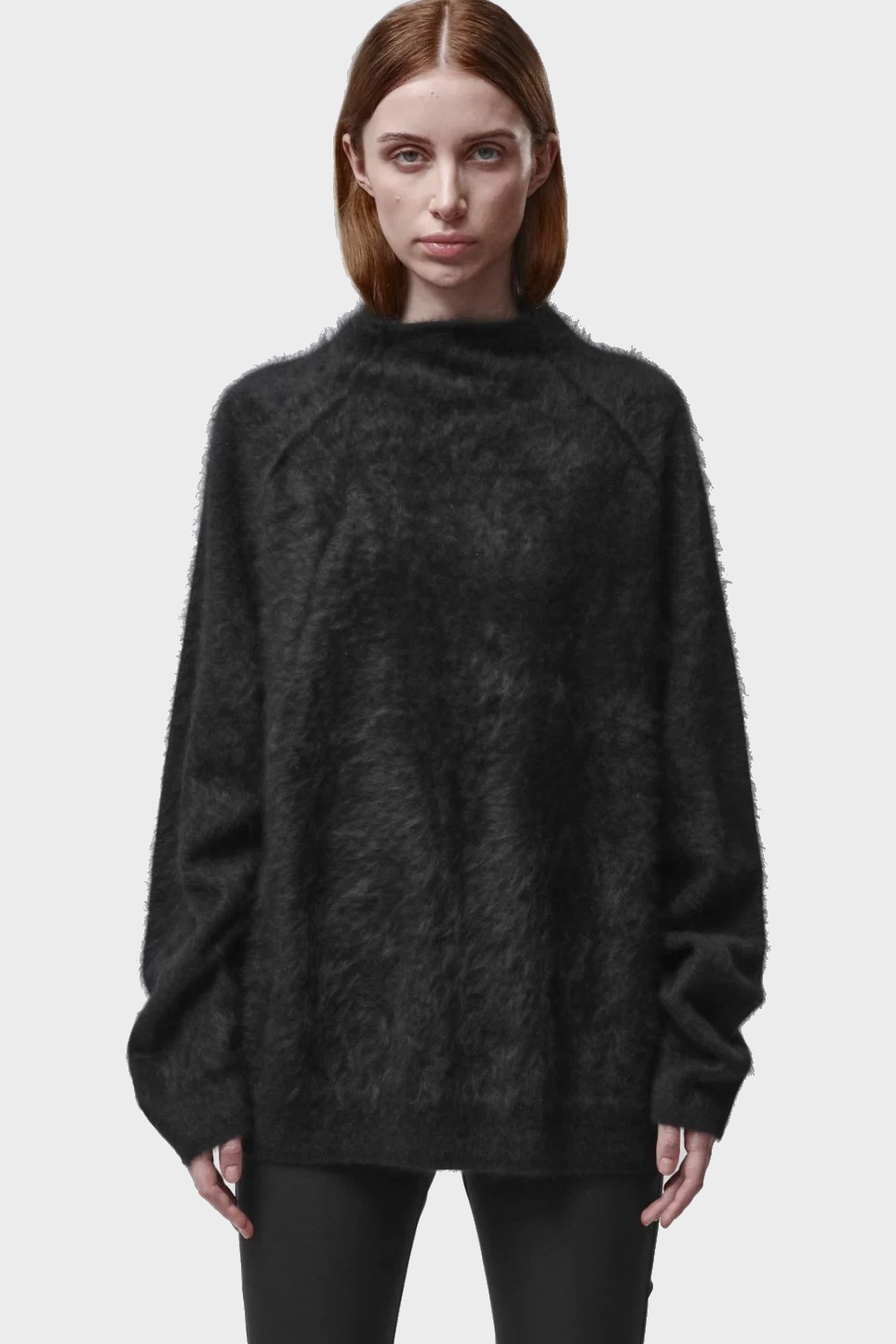 THOM KROM Brushed Cashmere Pullover in Black