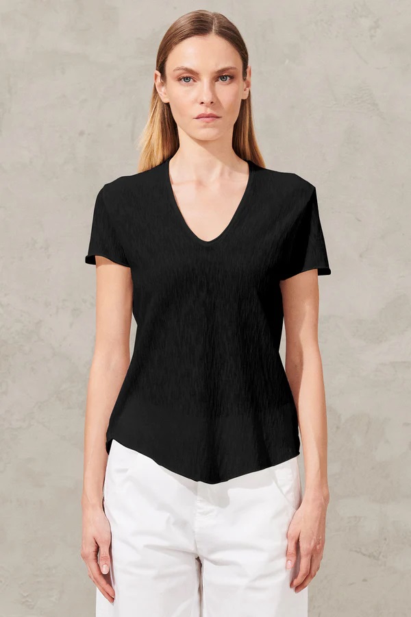 TRANSIT PAR SUCH V-Neck T-Shirt in Black L