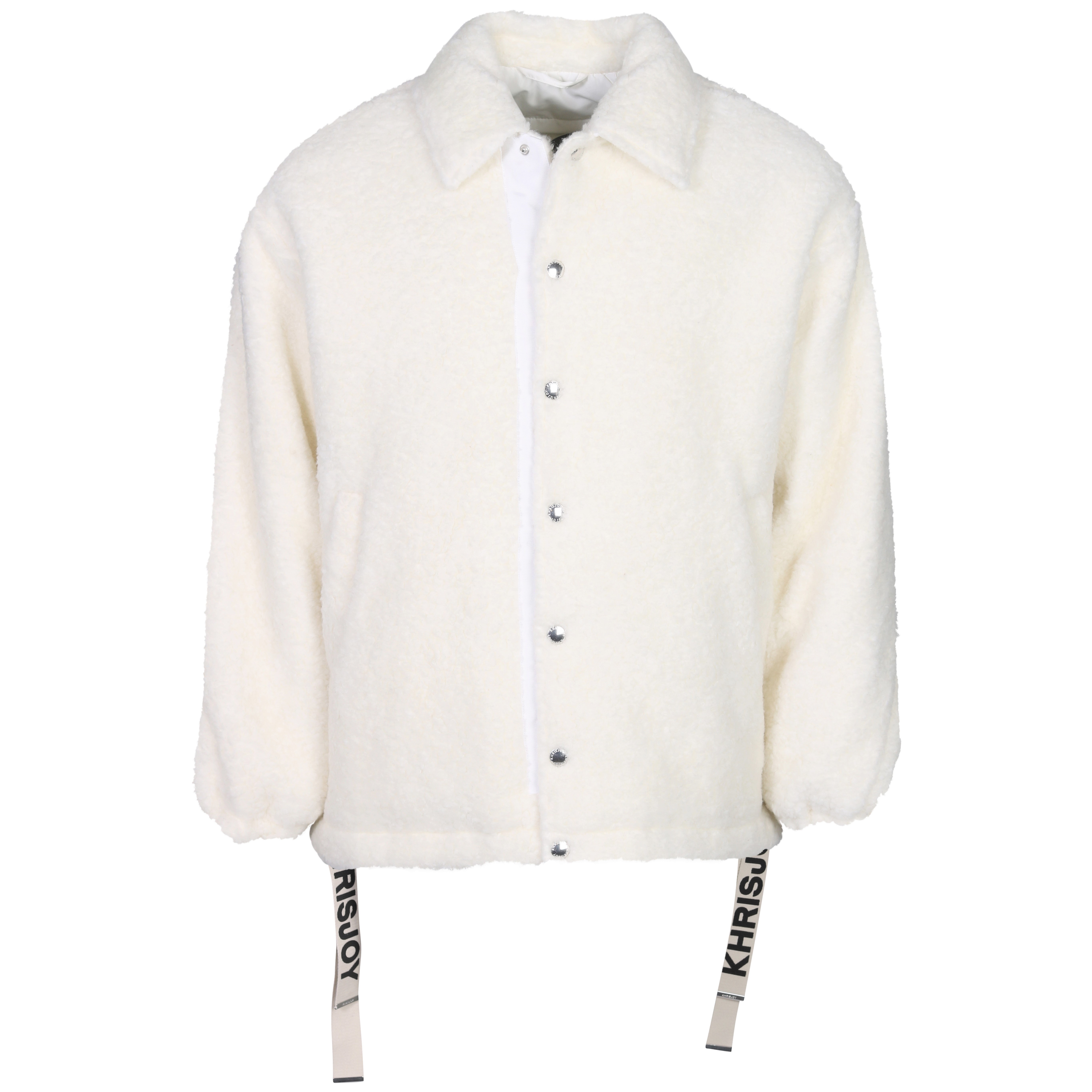 Khrisjoy Puff Coach Pile Jacket in Off White