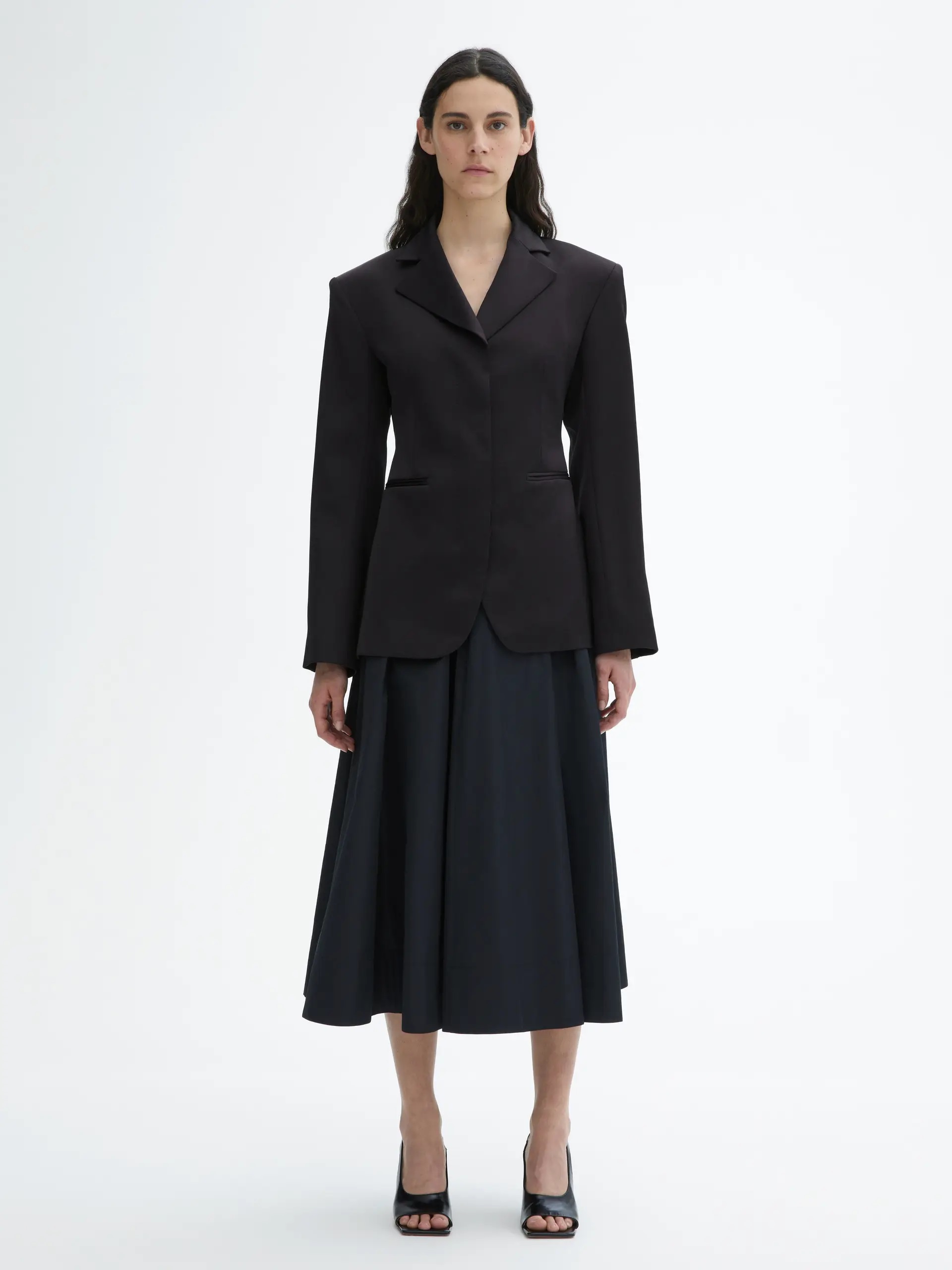 DAGMAR Fitted Blazer in Shiny Black 38