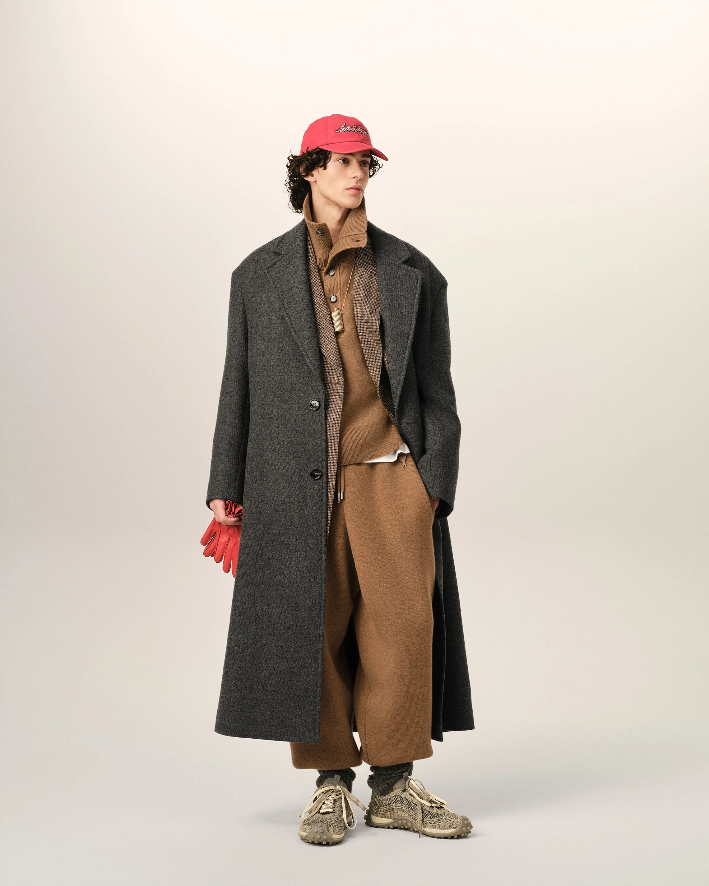 AMI PARIS de Coeur Heavy Knit Jogger in Camel XXL