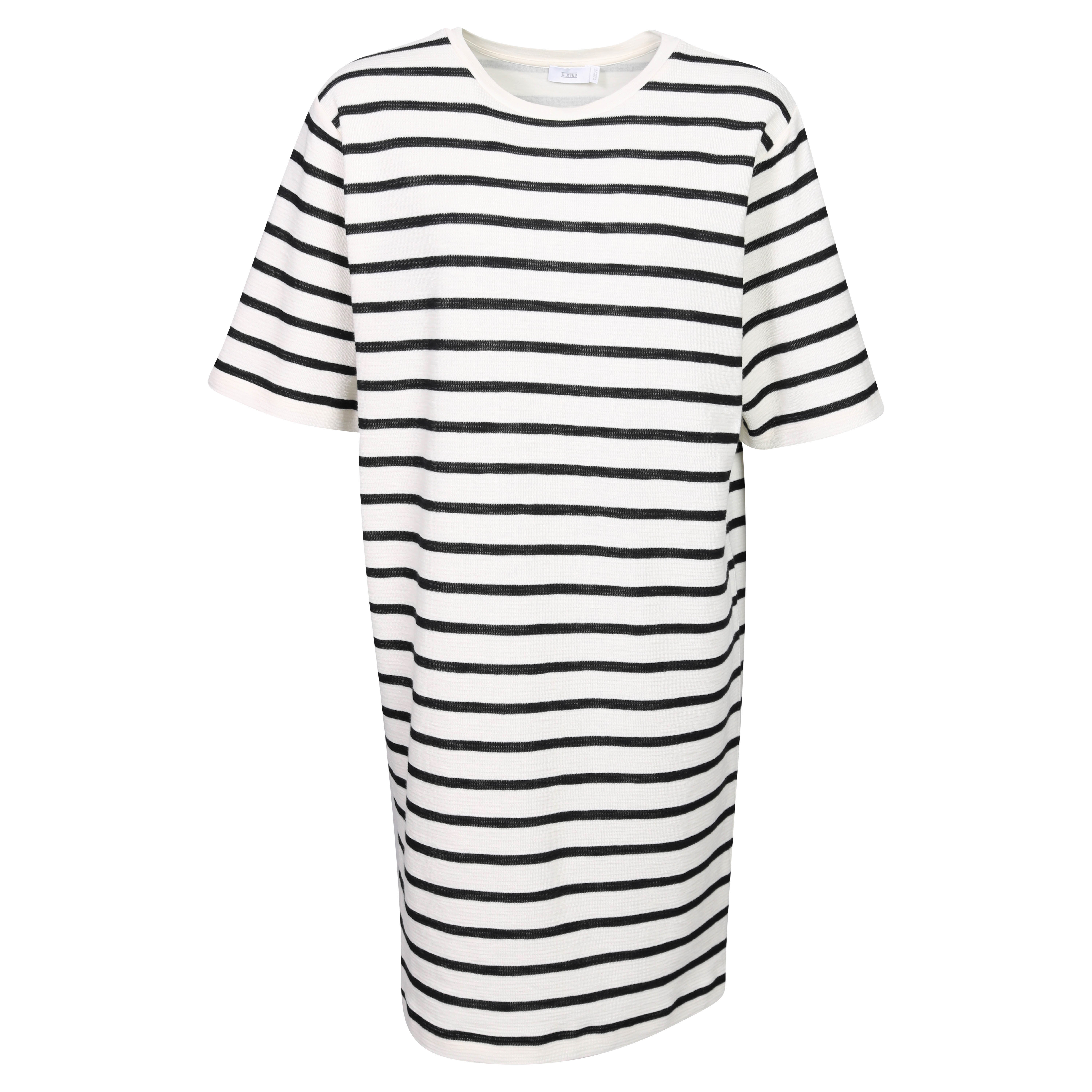 Closed Striped Doubleface Jerseydress in Black/Cream