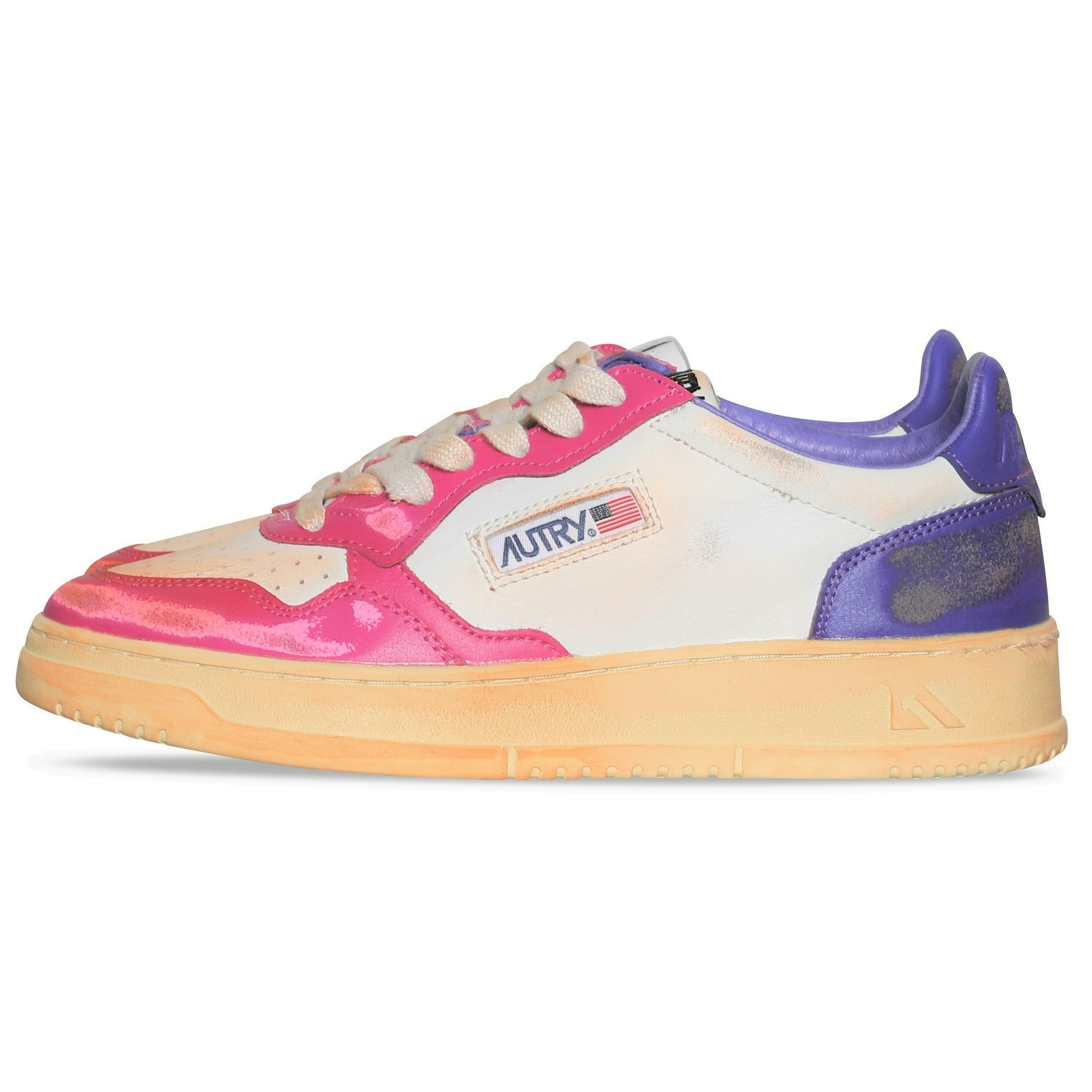 AUTRY ACTION SHOES Super Vintage Low Sneaker White/Pink/Purple 41