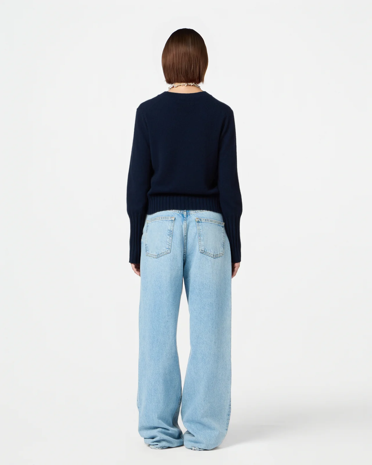 GUEST IN RESIDENCE Shrunken Crewneck Sweater in Midnight L