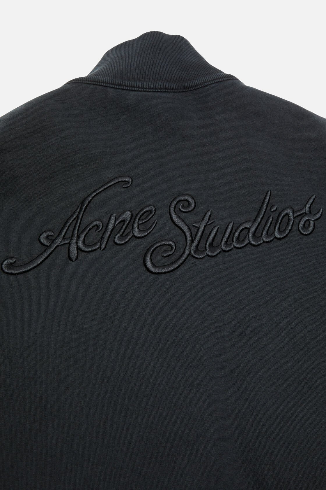 ACNE STUDIOS Zip Logo Sweatshirt in Faded Black