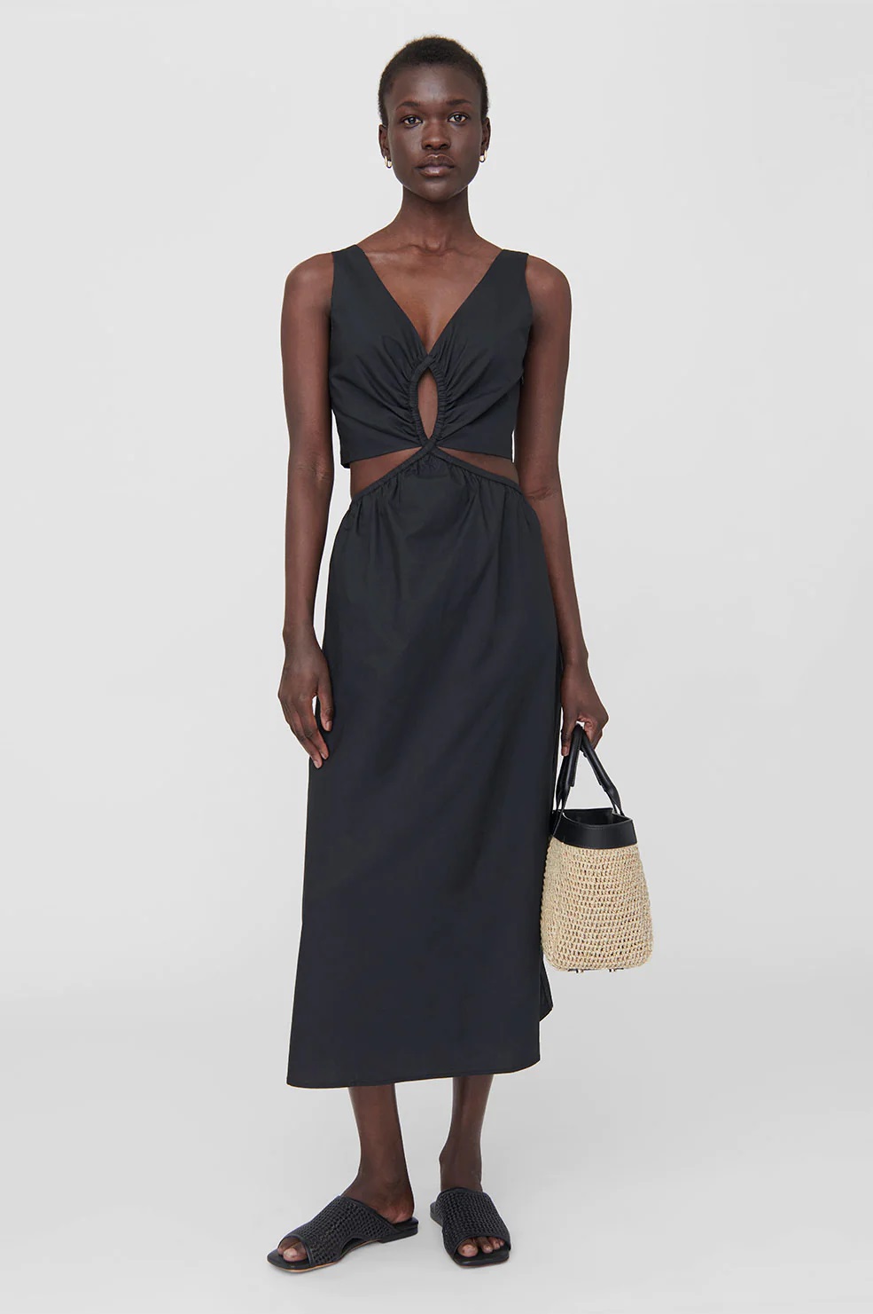 ANINE BING Dione Dress in Black XS