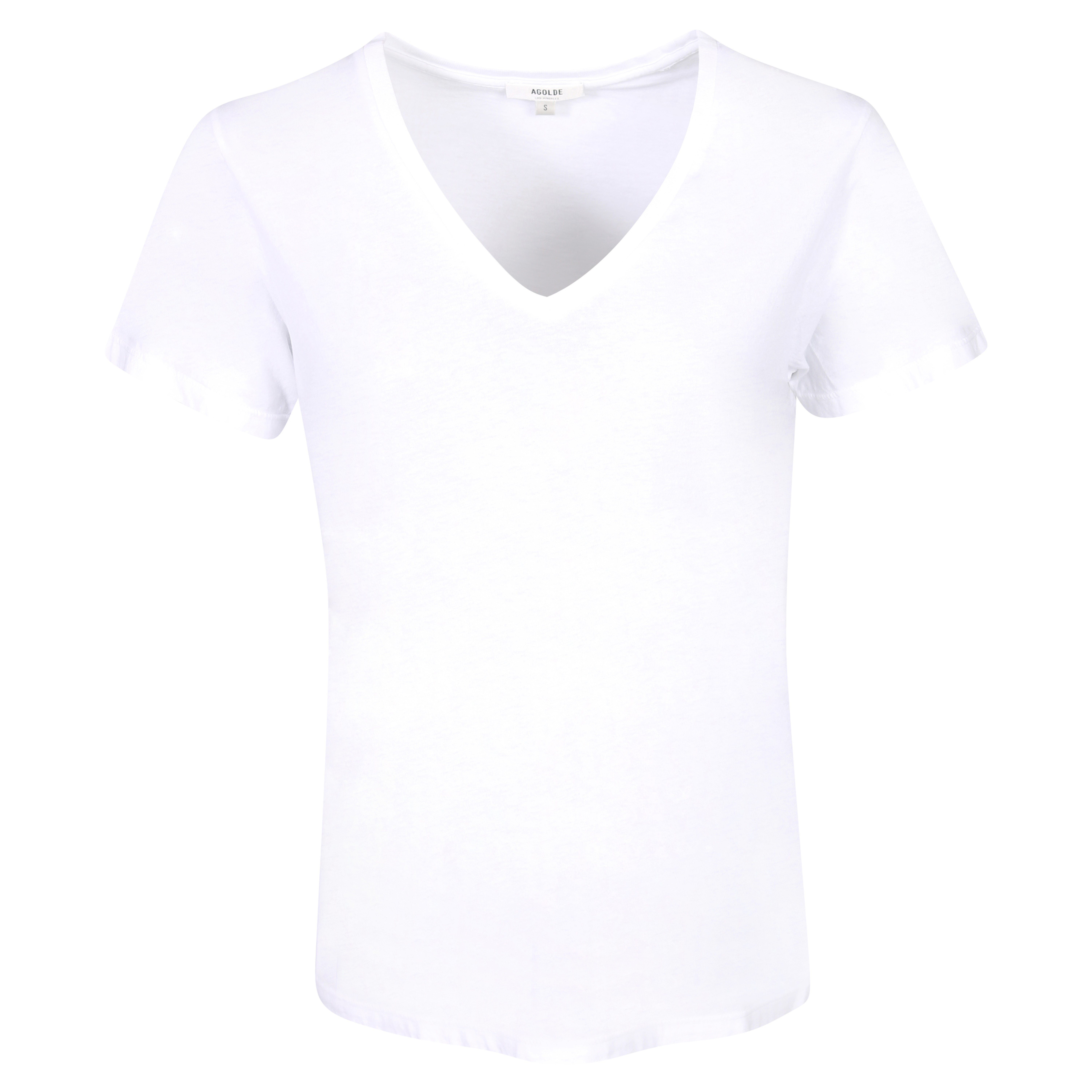 Agolde V-Neck T-Shirt Ona in White XS