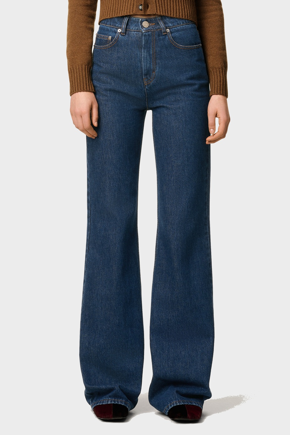 AMI PARIS Flare Fit Jeans in Indigo
