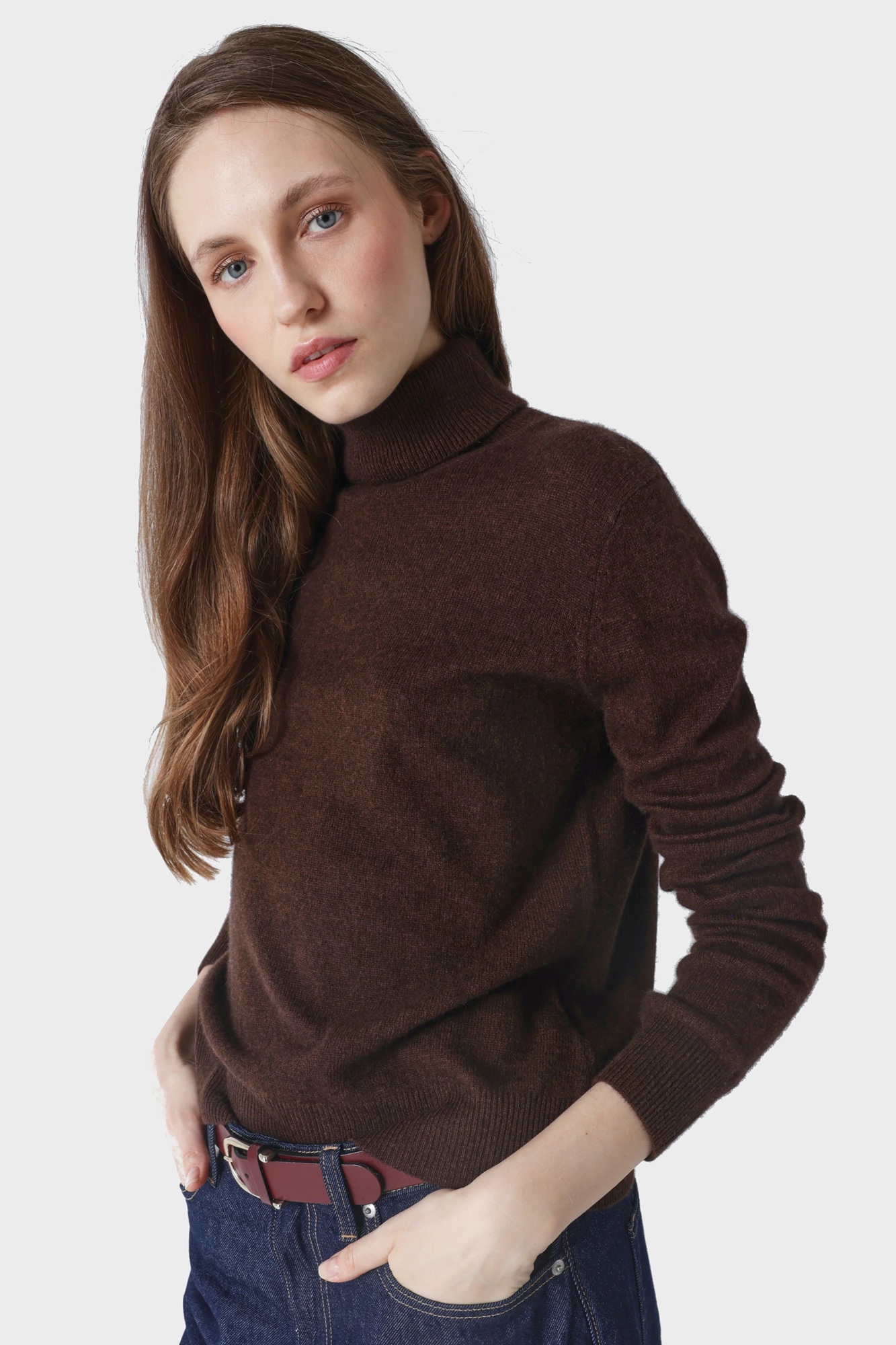 ABSOLUT CASHMERE Turtleneck Sweater in Brown
