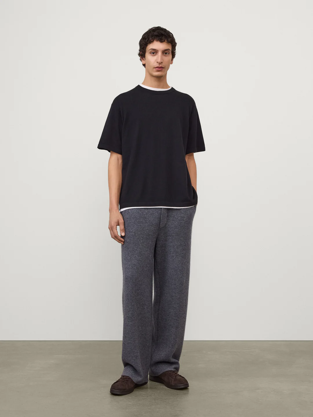 LISA YANG Bradley Cotton/Cashmere T-Shirt in Black