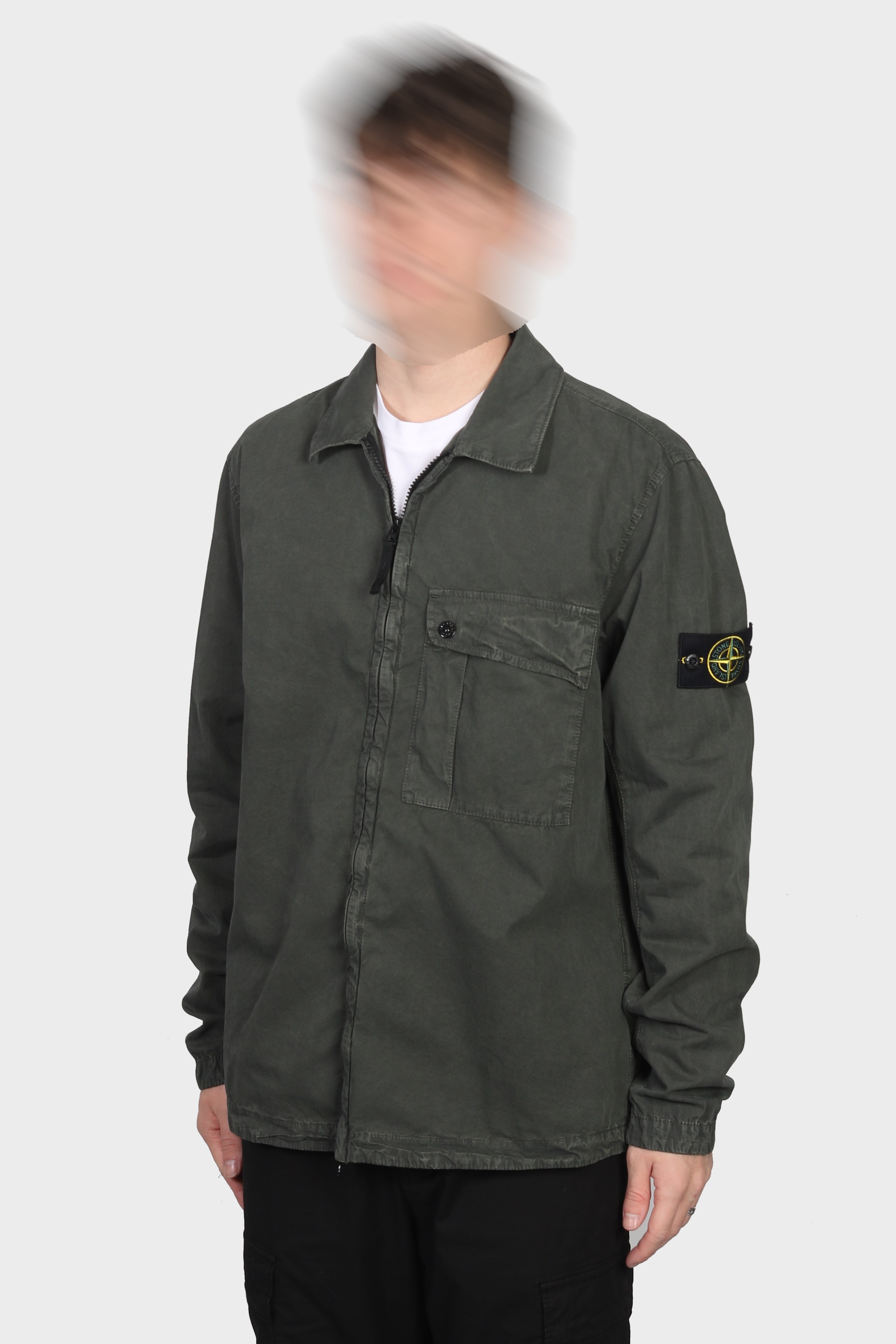 STONE ISLAND Overshirt in Washed Green 3XL