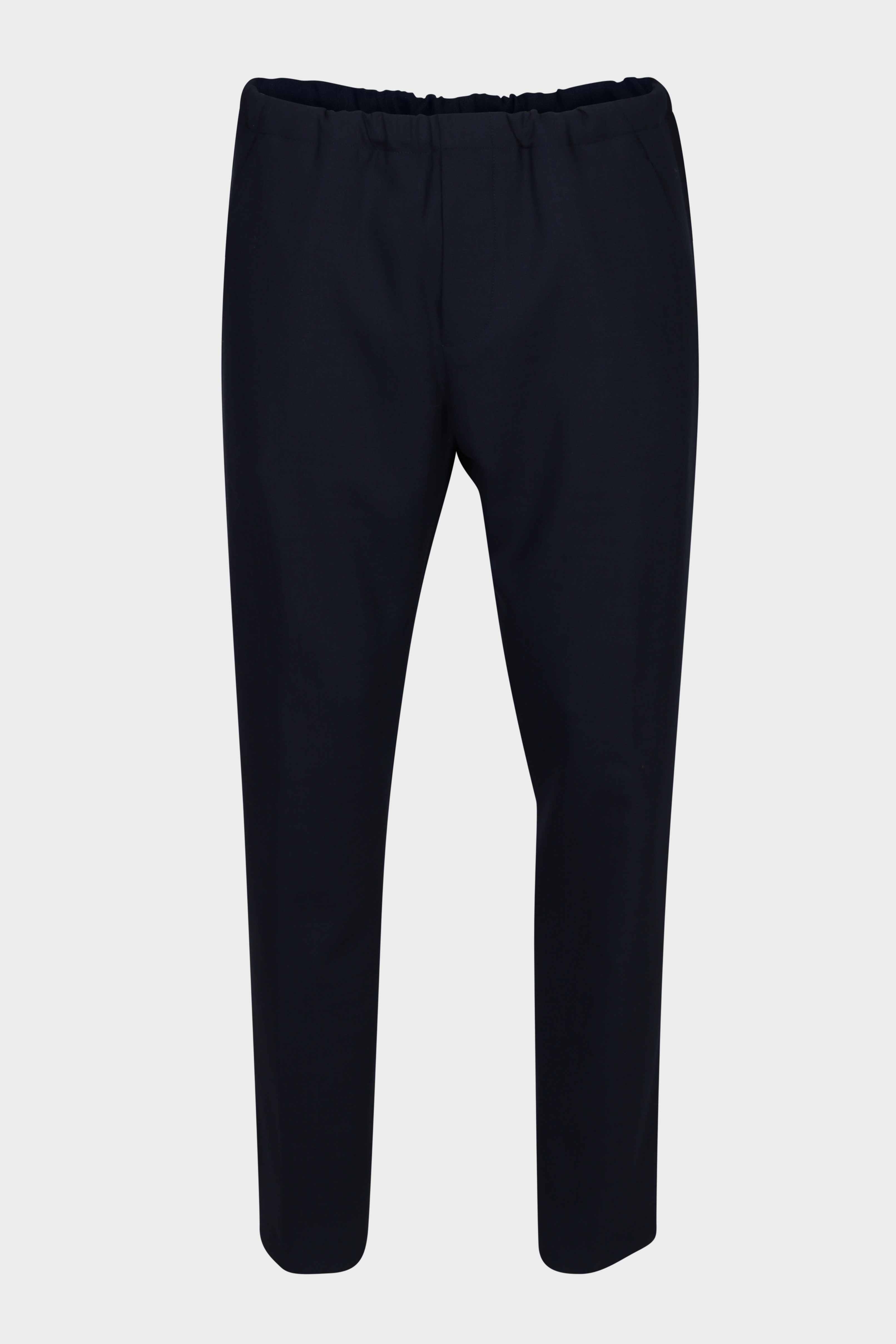 NINE:INTHE:MORNING Carrot Relaxed Fit Wool Pant in Navy 54