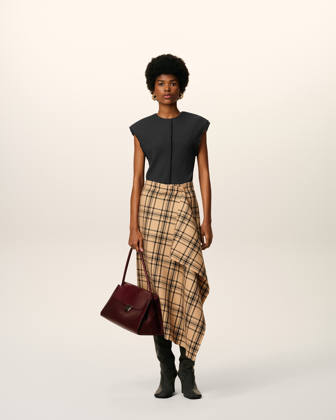 AMI PARIS Viscose Top in Anthracite