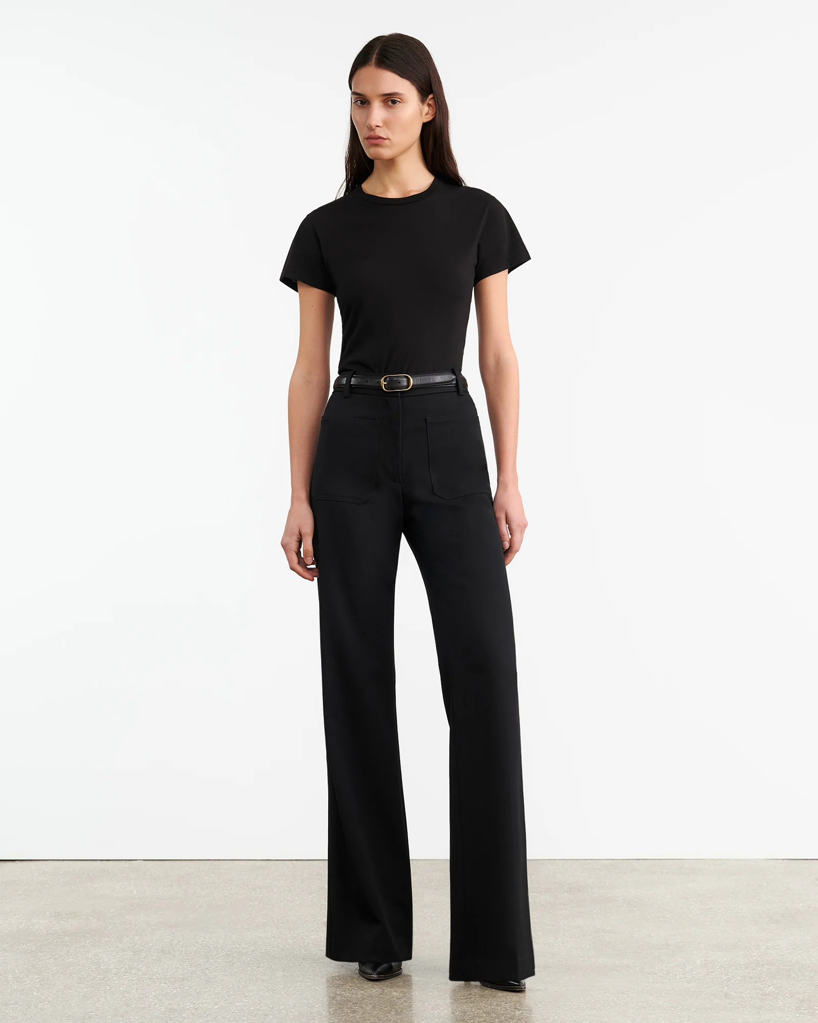 NILI LOTAN Mariela Crewneck T-Shirt in Jet Black NILI LOTAN Mariela Crewneck T-Shirt in Jet Black