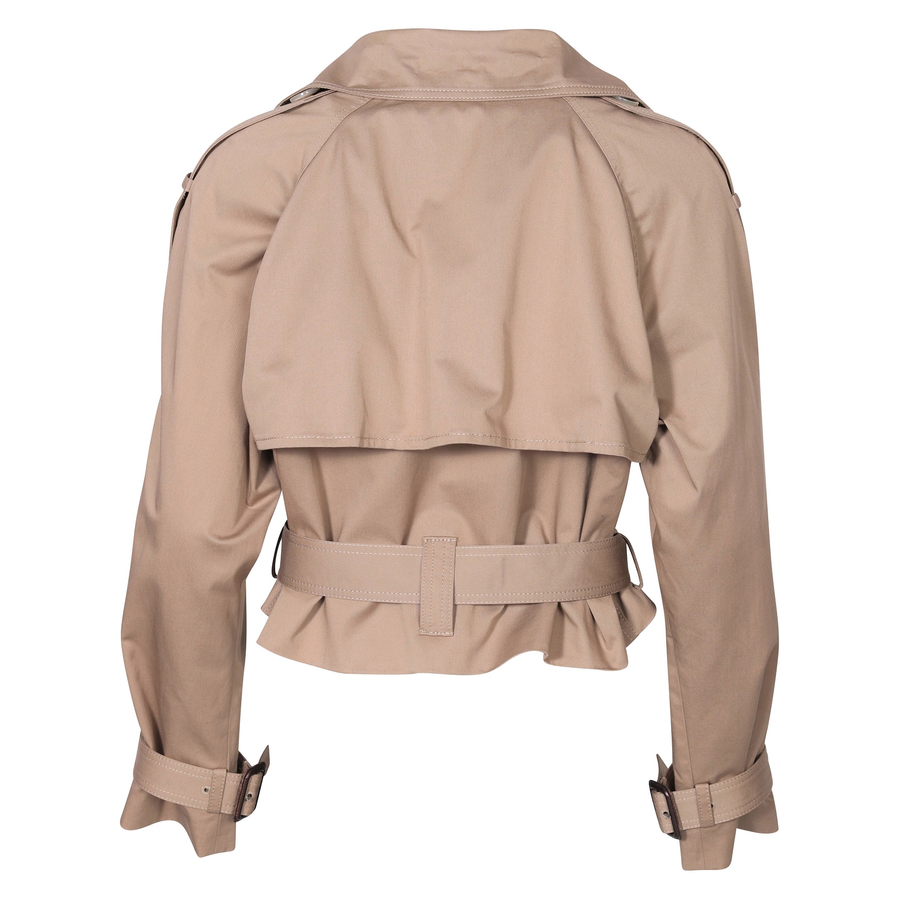 ACNE STUDIOS Cropped Trench Coat in Cold Beige 34