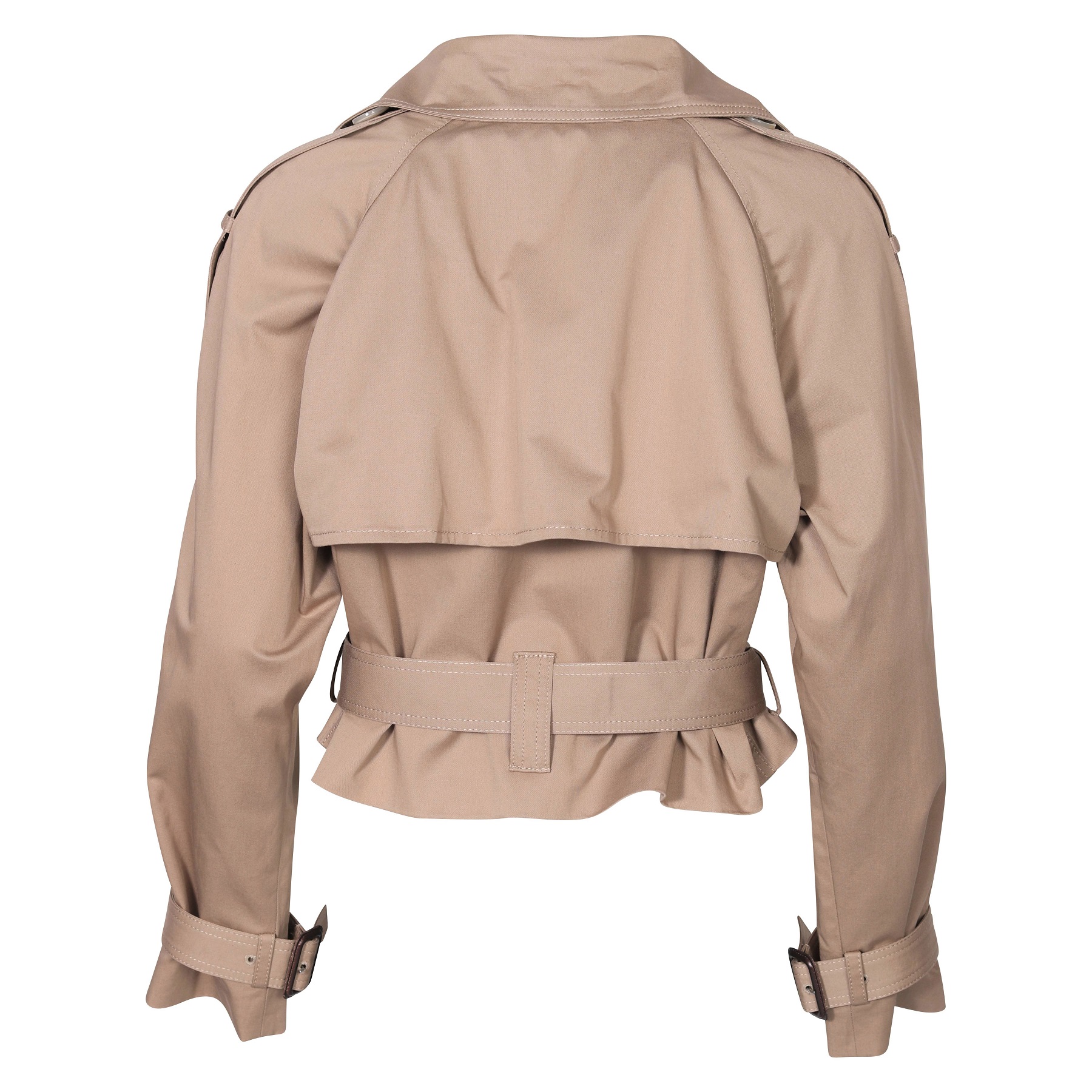 ACNE STUDIOS Cropped Trench Coat in Cold Beige