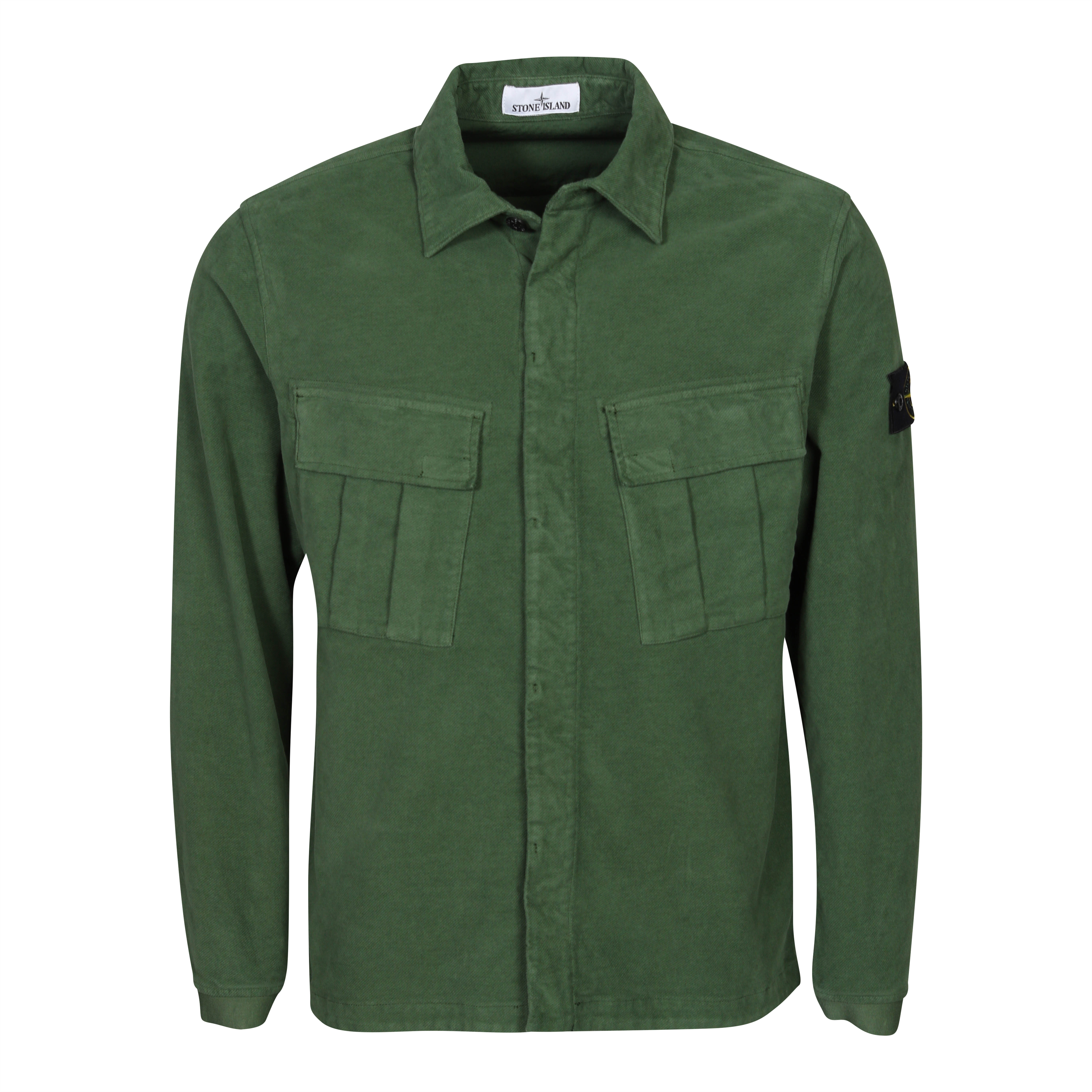 Stone Island Cotton Twill Overshirt in Olive