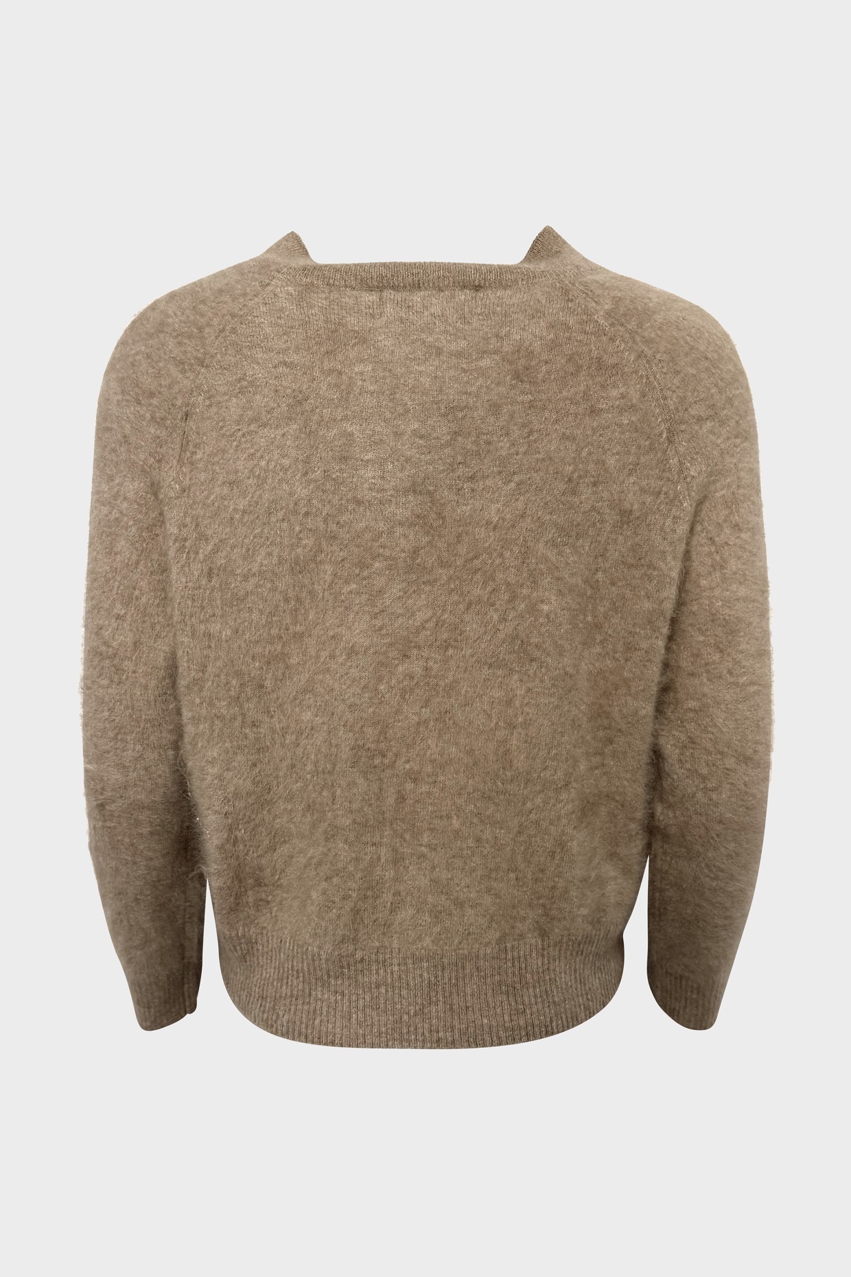 FLONA Cropped Brushed Cashmere Sweater in Beige