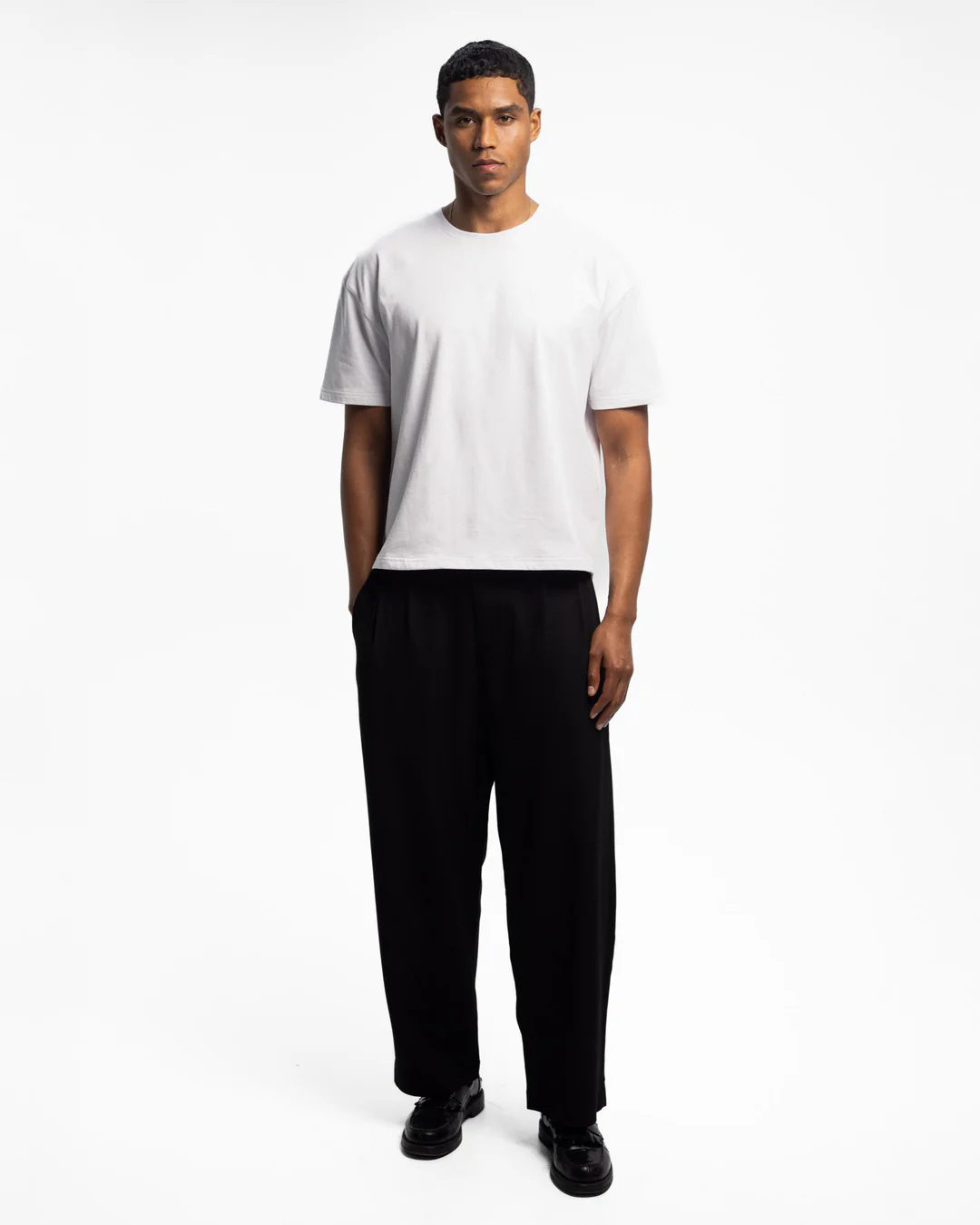 PERPLEX Cropped Boxy Fit T-Shirt in White
