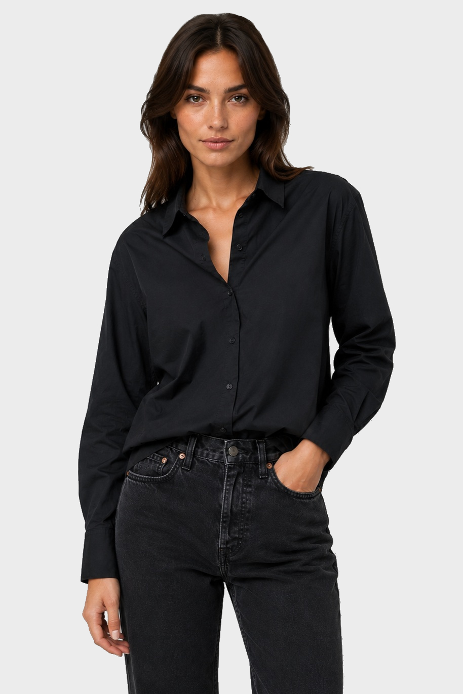 NILI LOTAN Amante Shirt in Midnight