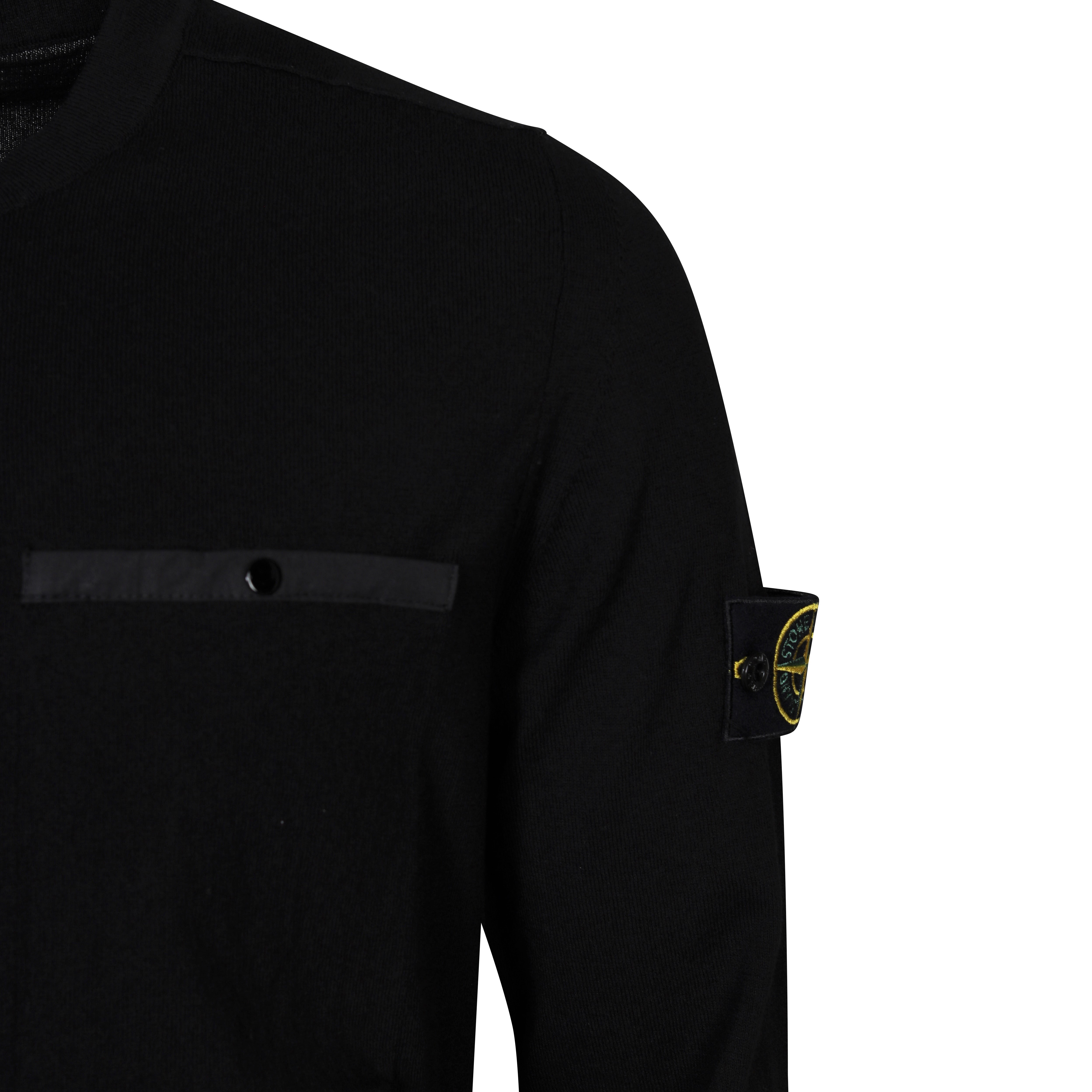 Stone Island Chest Pocket Knit Sweater in Black  M