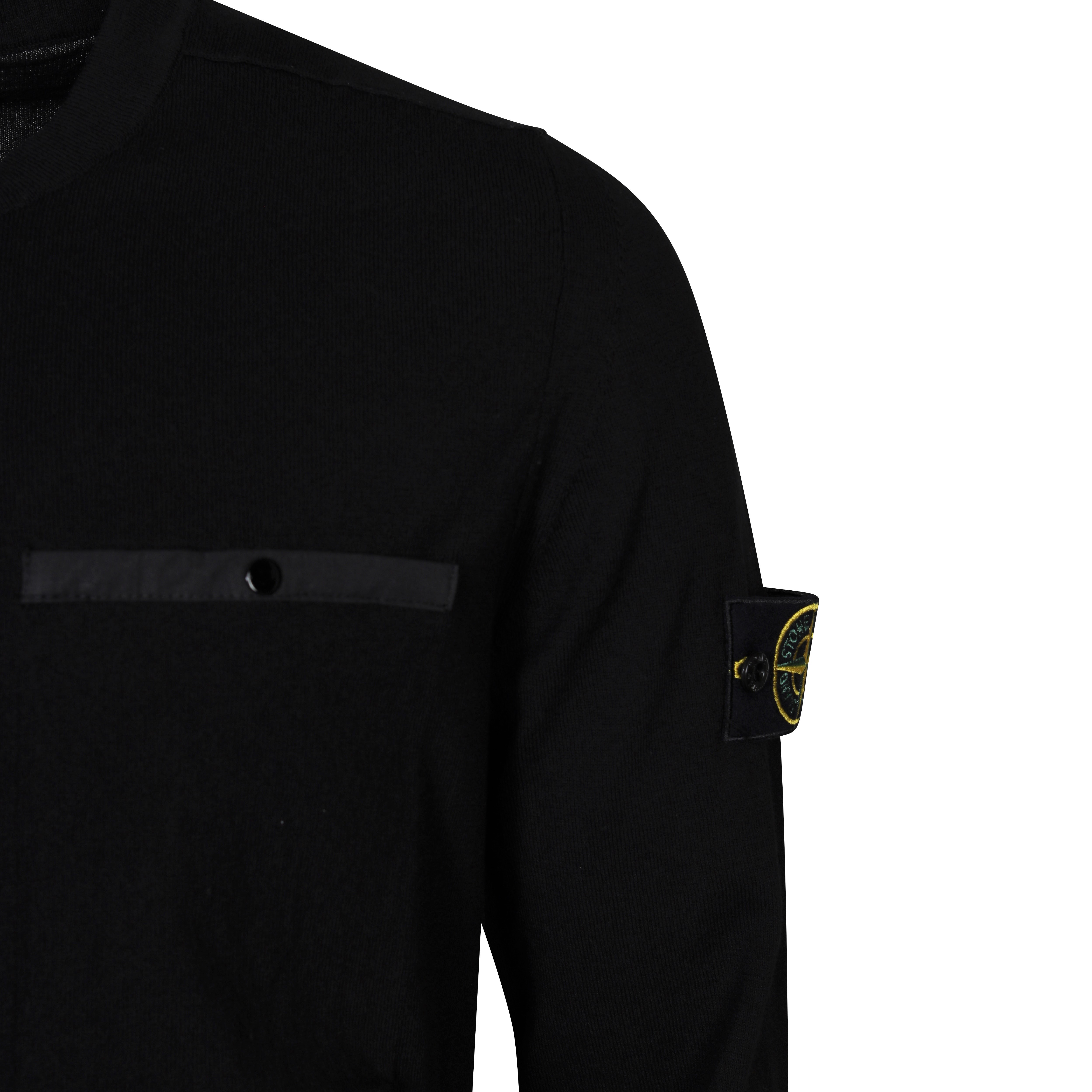 Stone Island Chest Pocket Knit Sweater in Black  L