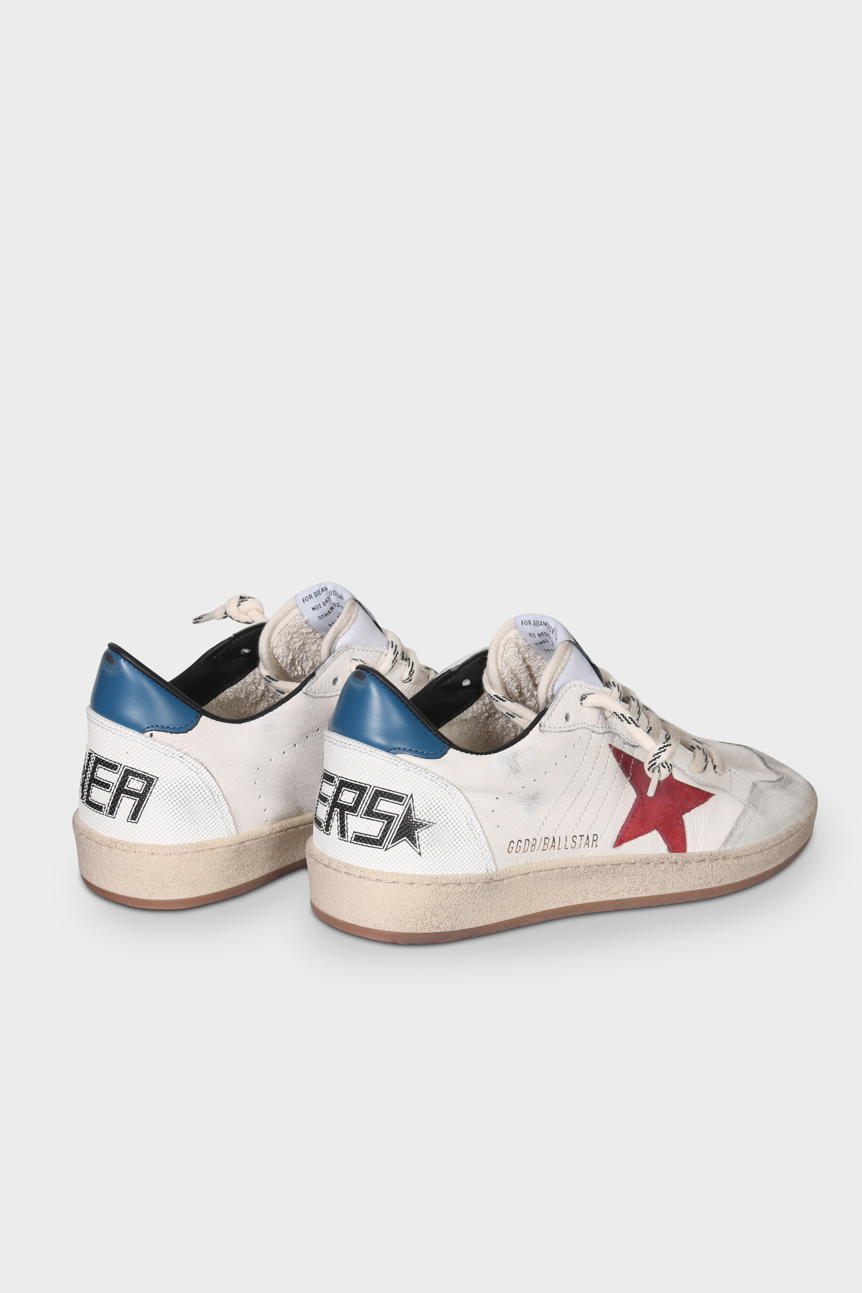 GOLDEN GOOSE Sneaker Ballstar in Off White/Blue/Red 43