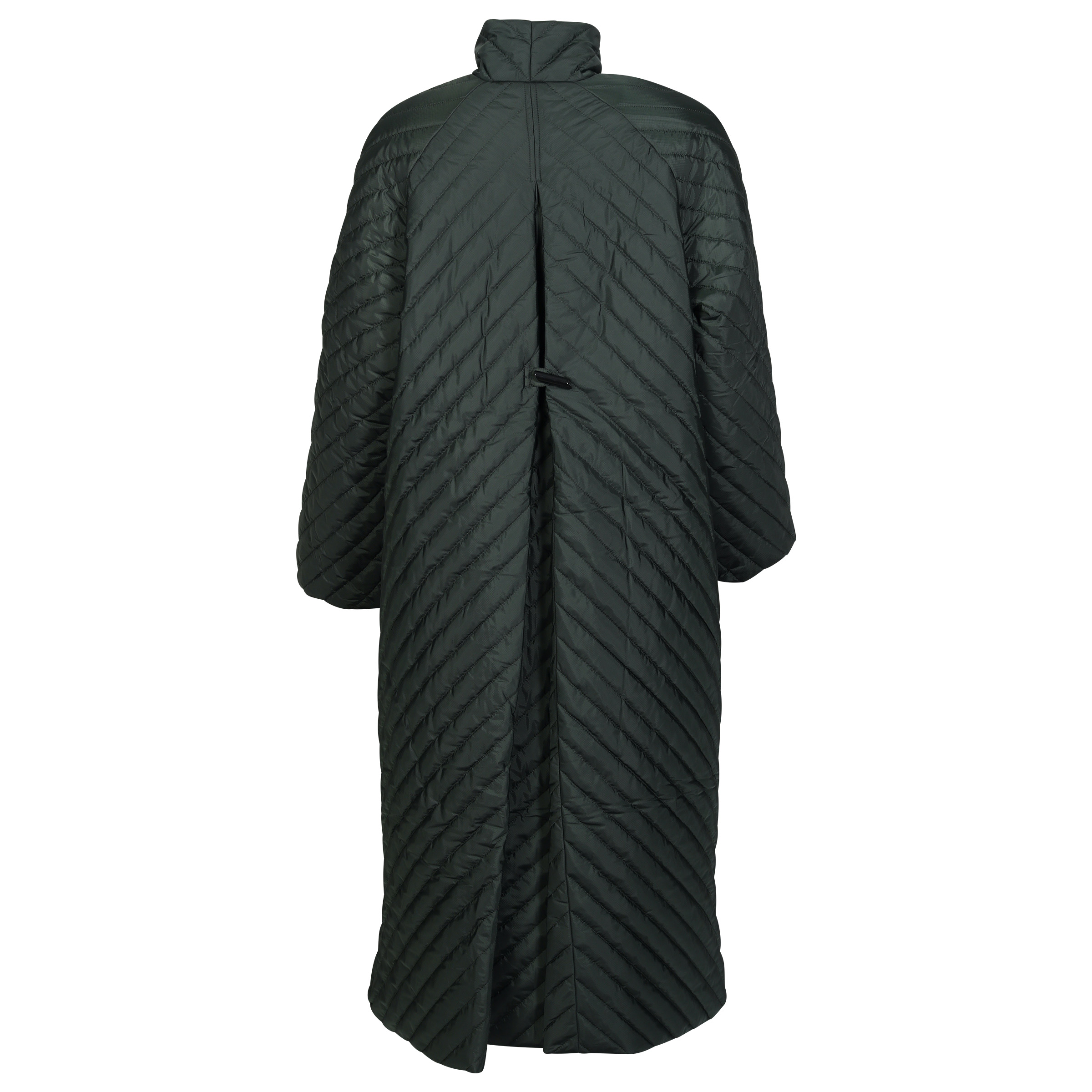 Ganni Recycled Ripstop Quilt Coat in Dark Green 36