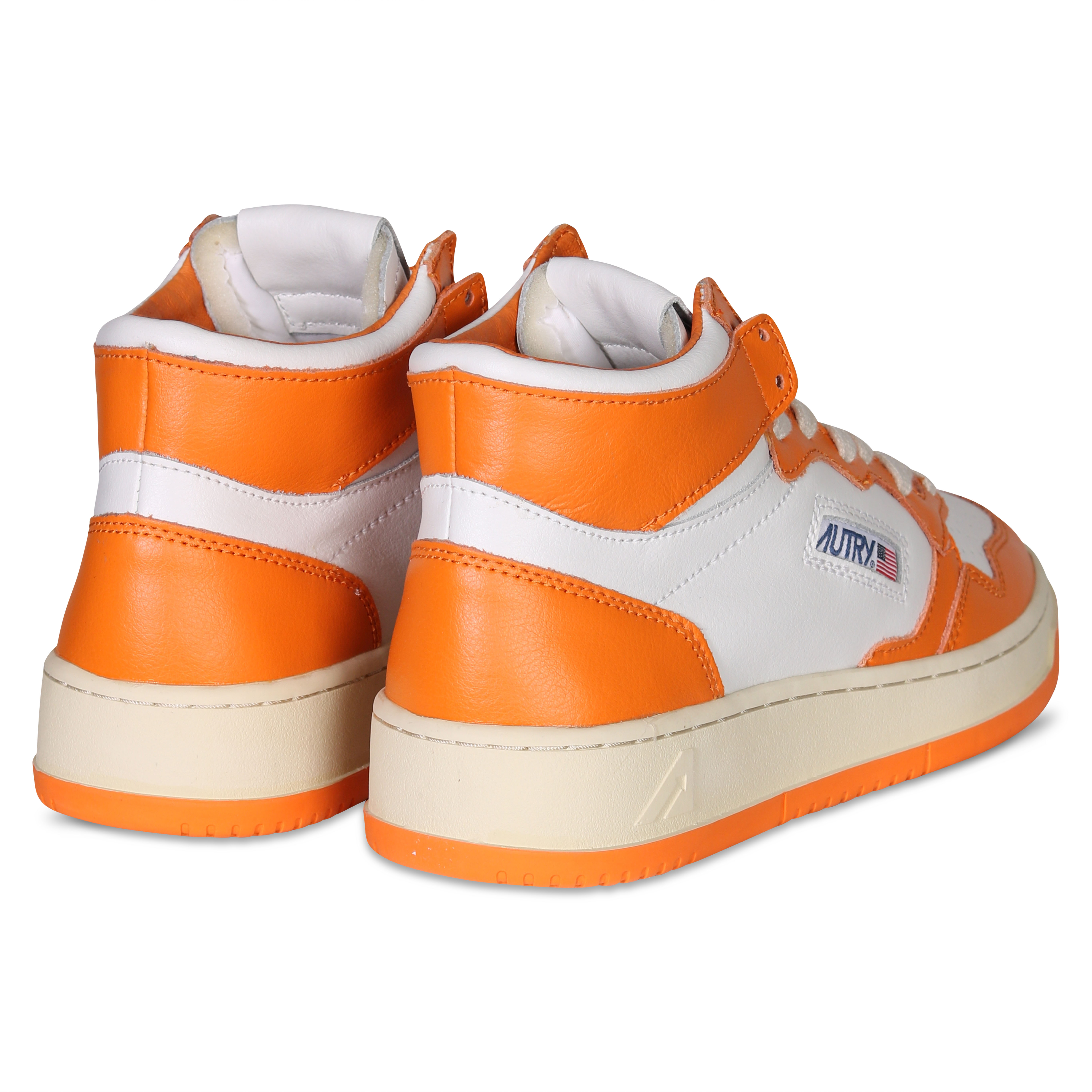 Autry Action Shoes Mid Sneaker White/Orange 40