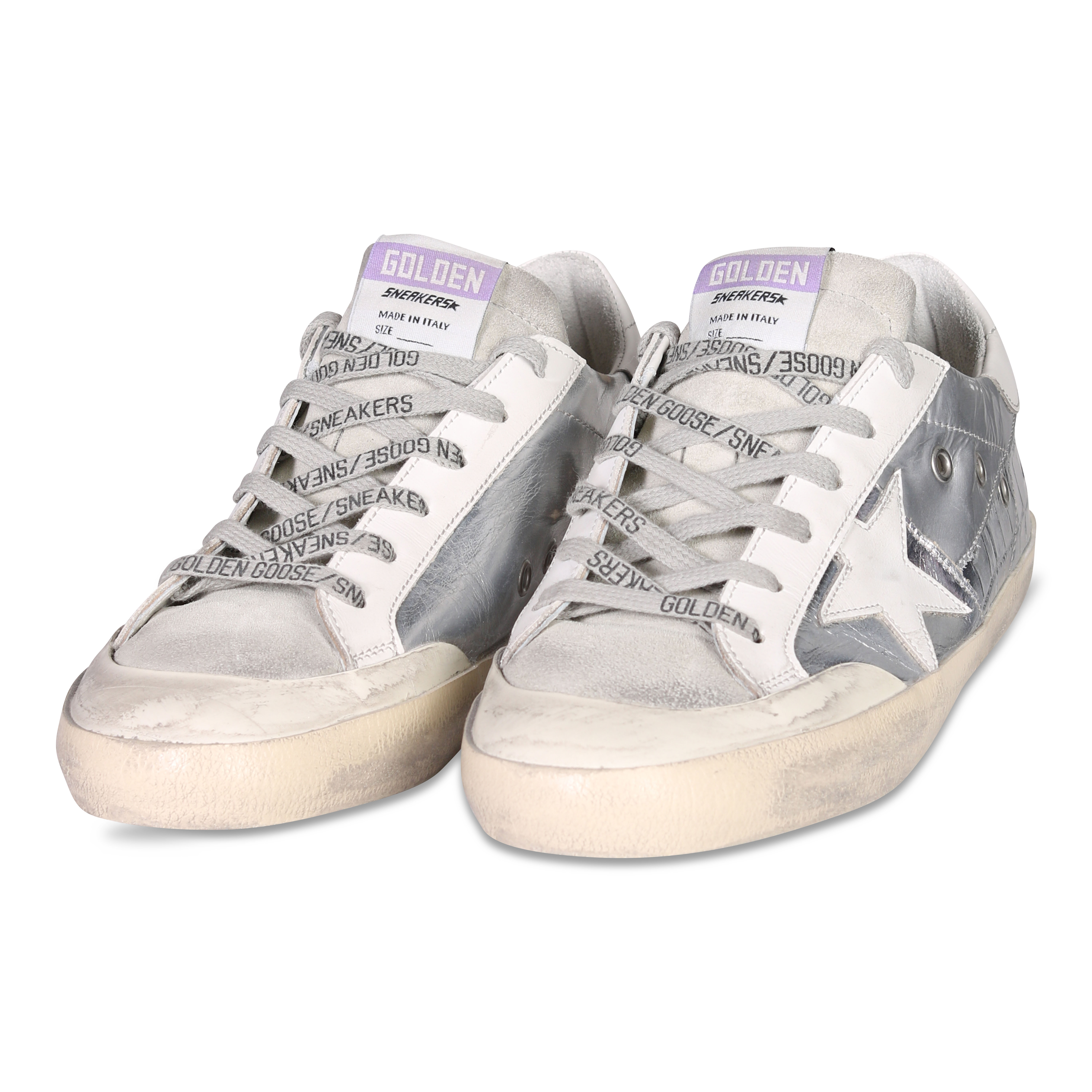 Golden Goose Sneaker Superstar Penstar Silver Cocco Print