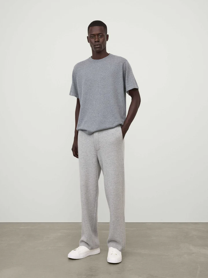 LISA YANG Bradley Cotton/Cashmere T-Shirt in Grey