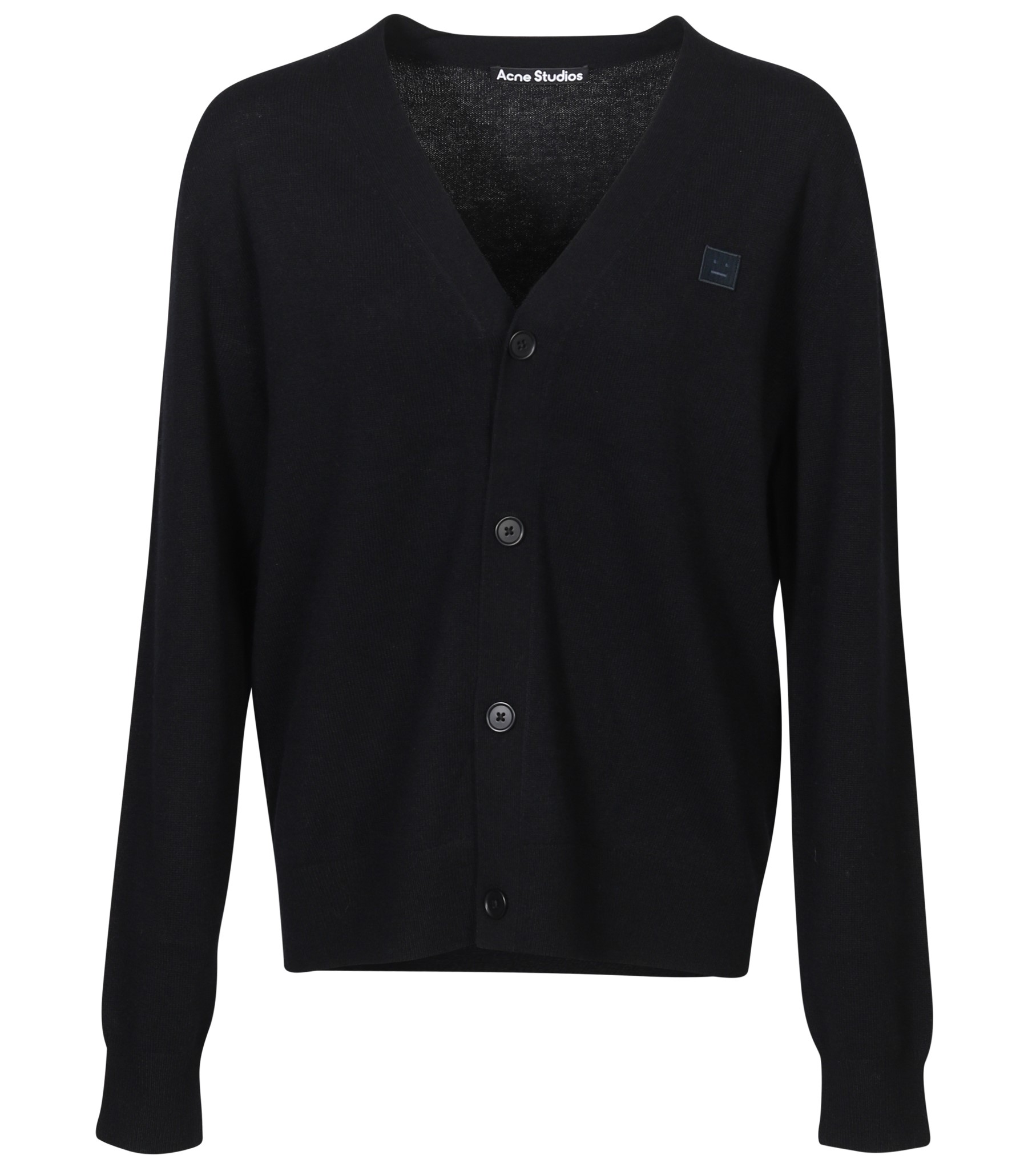 ACNE STUDIOS Face Knit Cardigan in Black