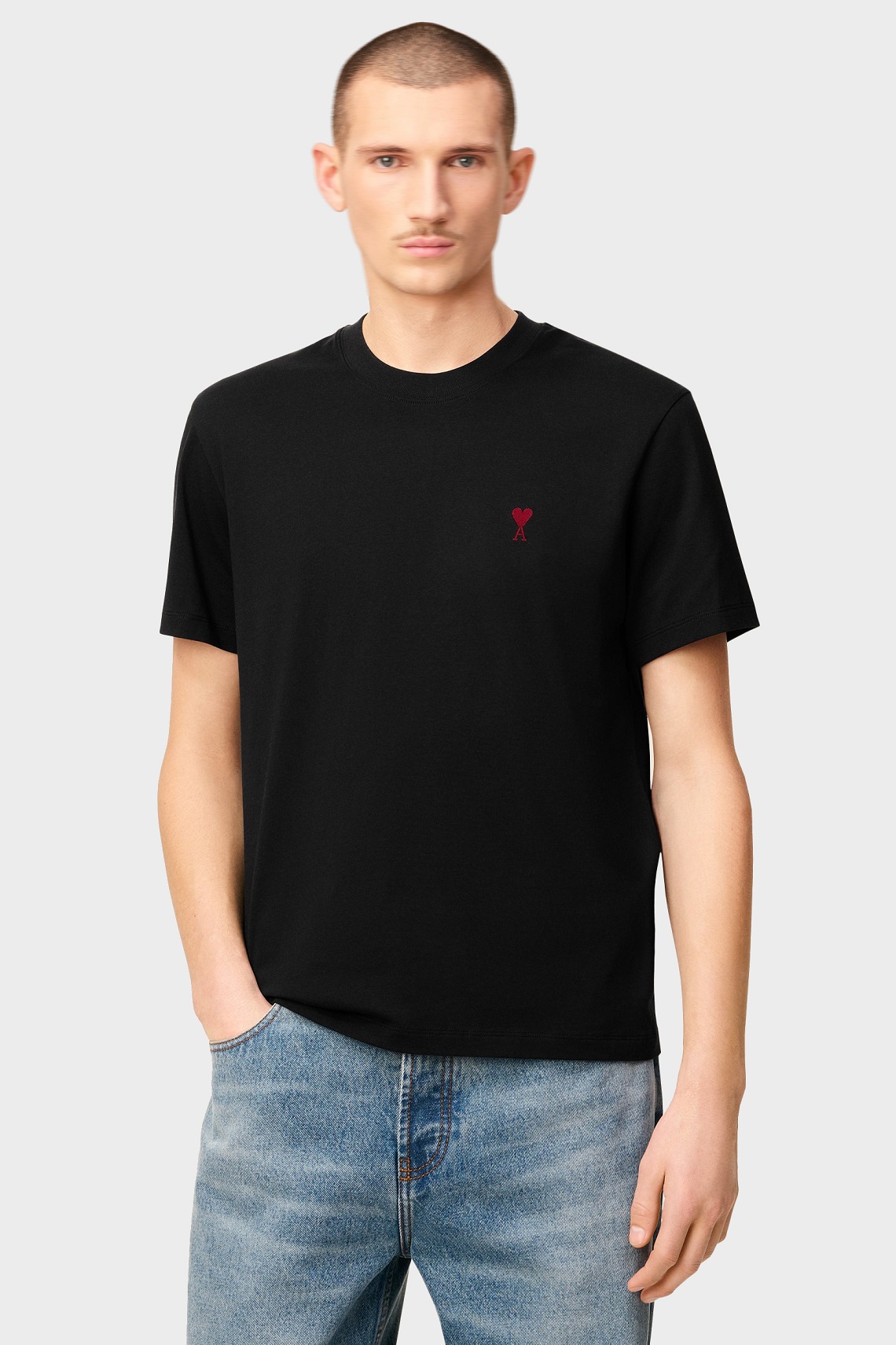 AMI PARIS de Coeur Classic Fit T-Shirt in Black AMI PARIS de Coeur Classic Fit T-Shirt in Black