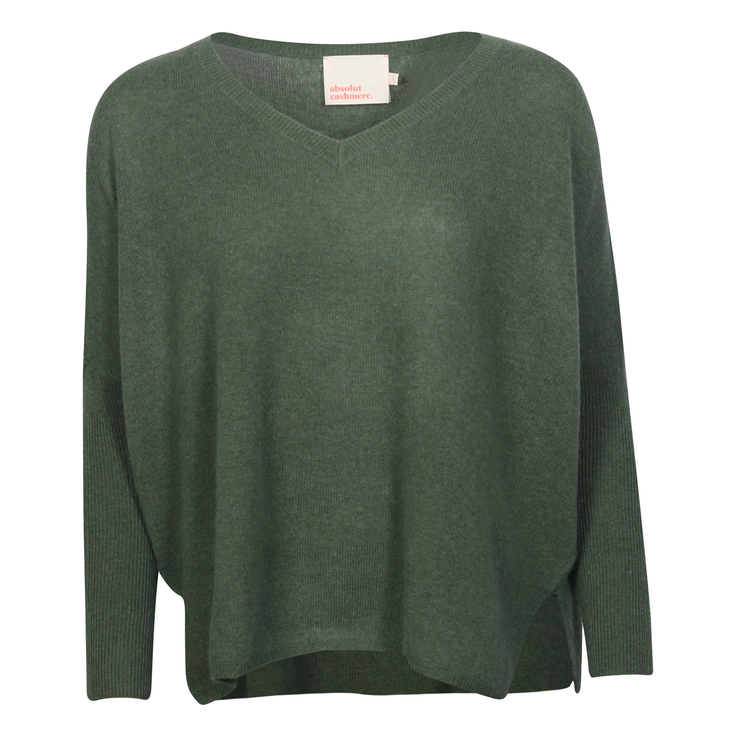 Absolut Cashmere Poncho Sweater Camille in Olive Melange
