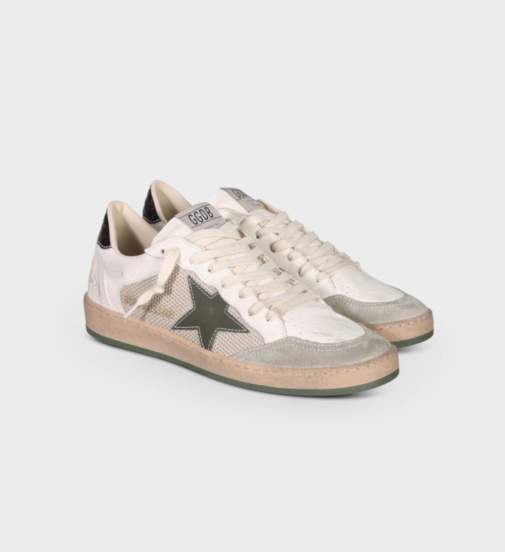 weiß/grüner sneaker von golden goose