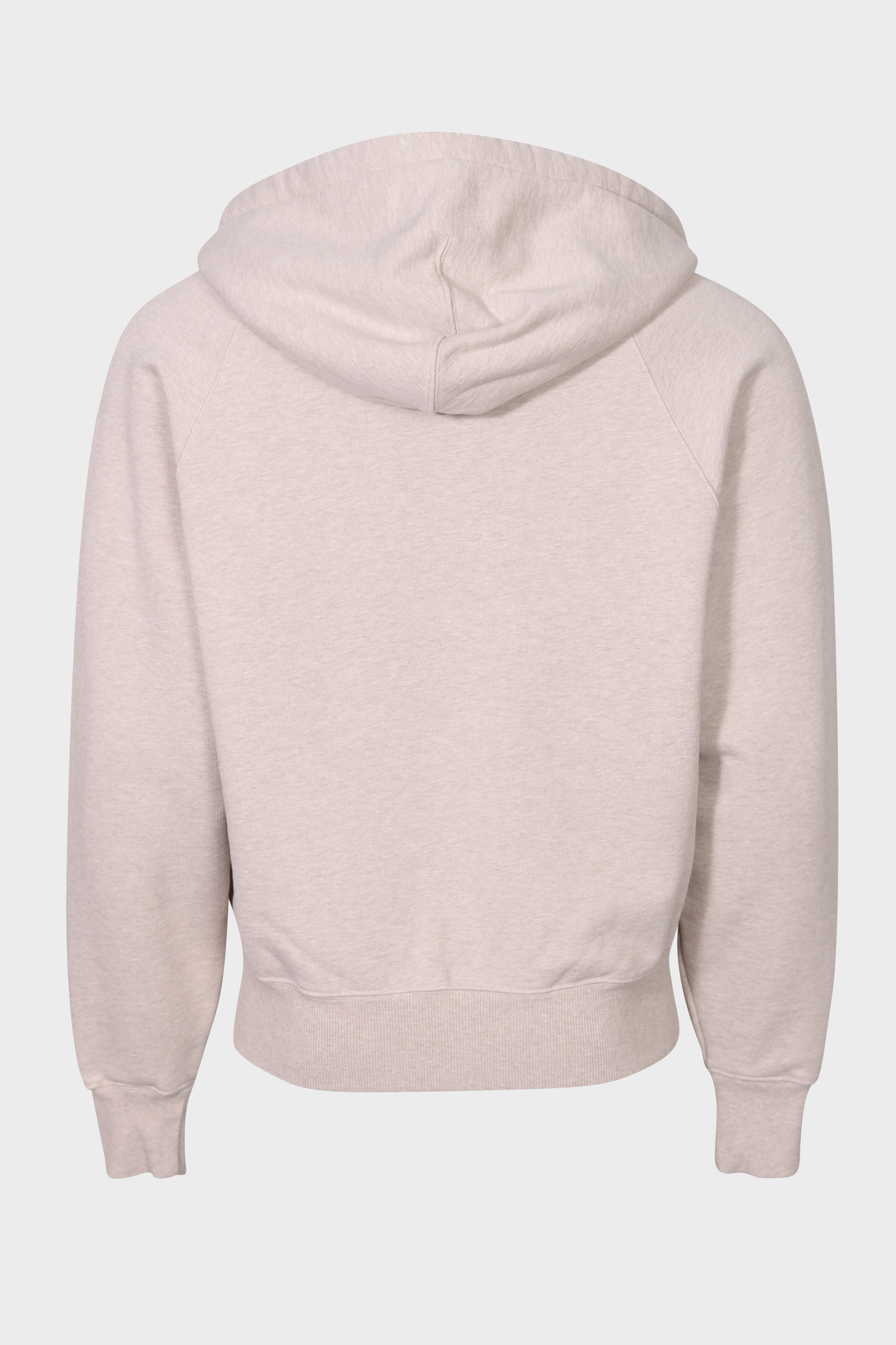 AMI PARIS de Coeur Zip Hoodie in Heather Leight Beige