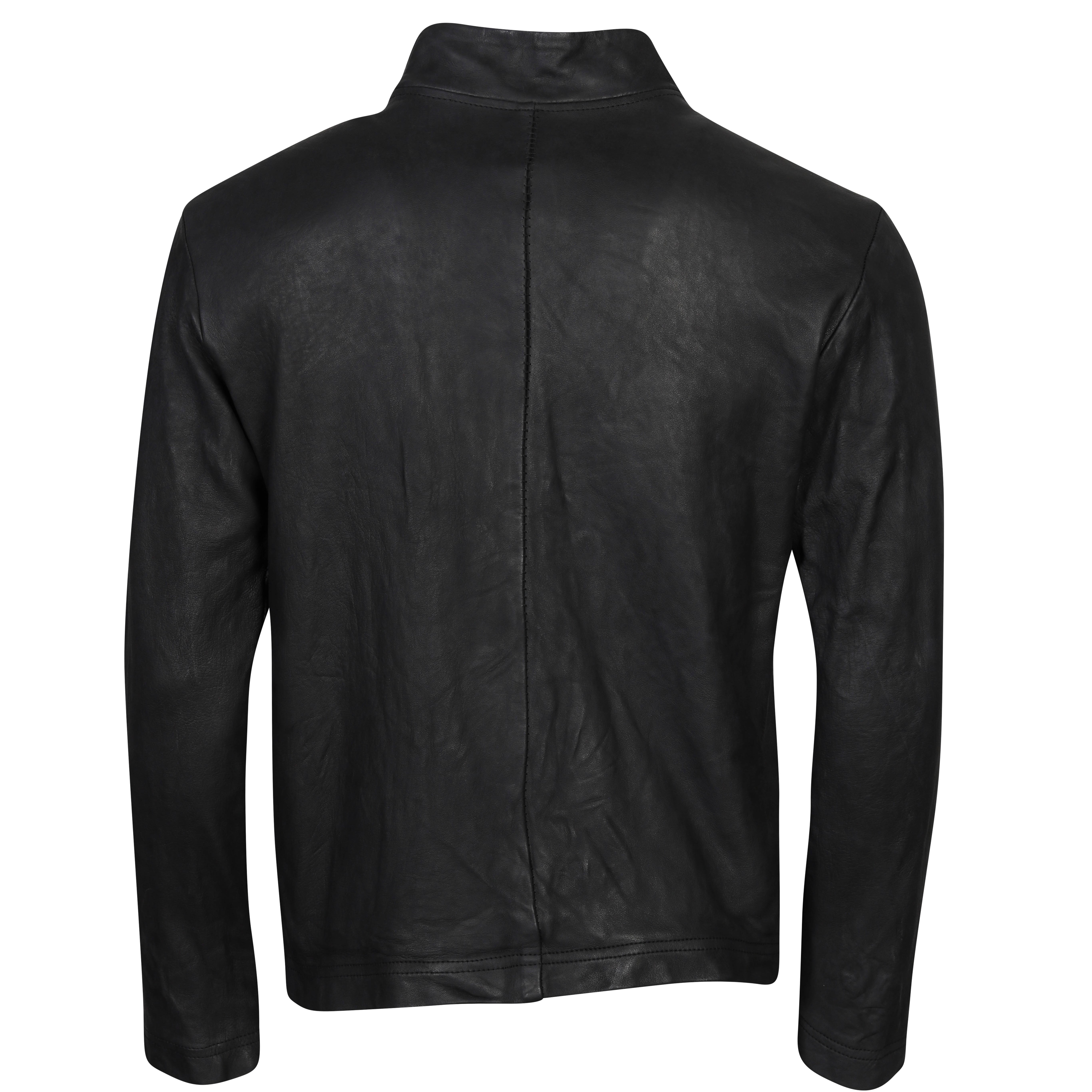 Giorgio Brato Leather Jacket Washed Black 48