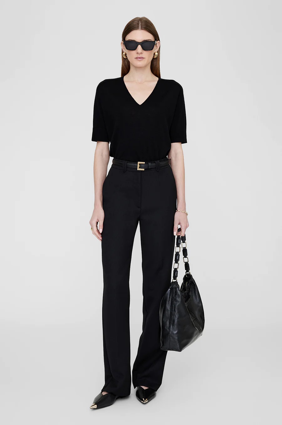 ANINE BING Aria Knit Sweater in Black