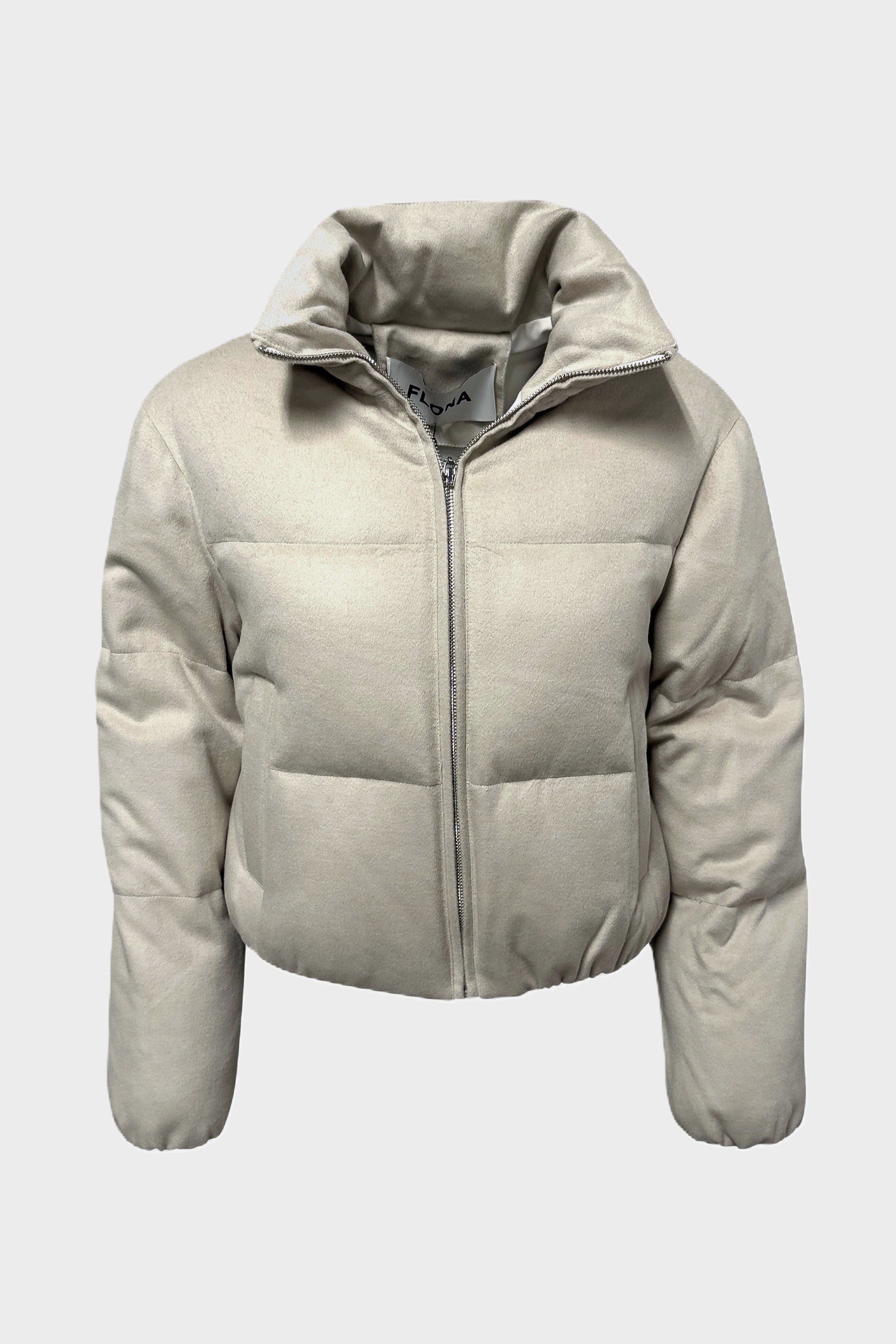 FLONA Soft Wool Down Jacket in Light Beige FLONA Soft Wool Down Jacket in Light Beige