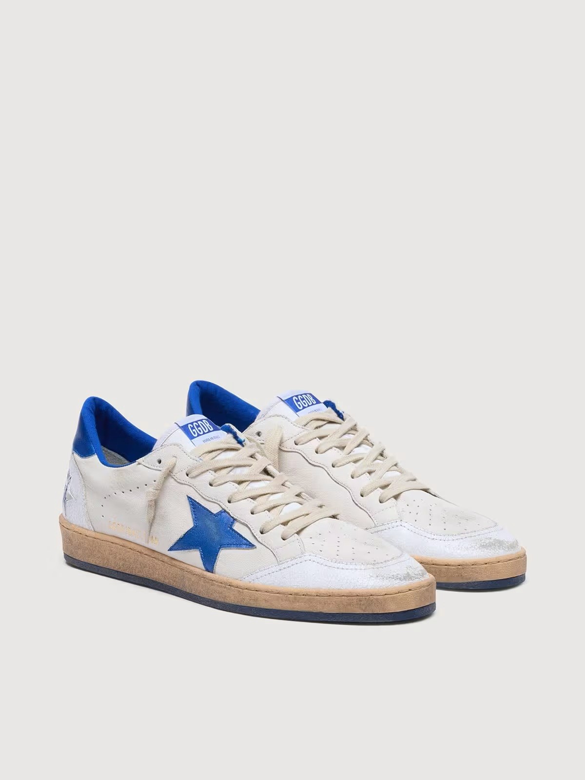 GOLDEN GOOSE Ballstar Nappa in White/Royal Blue