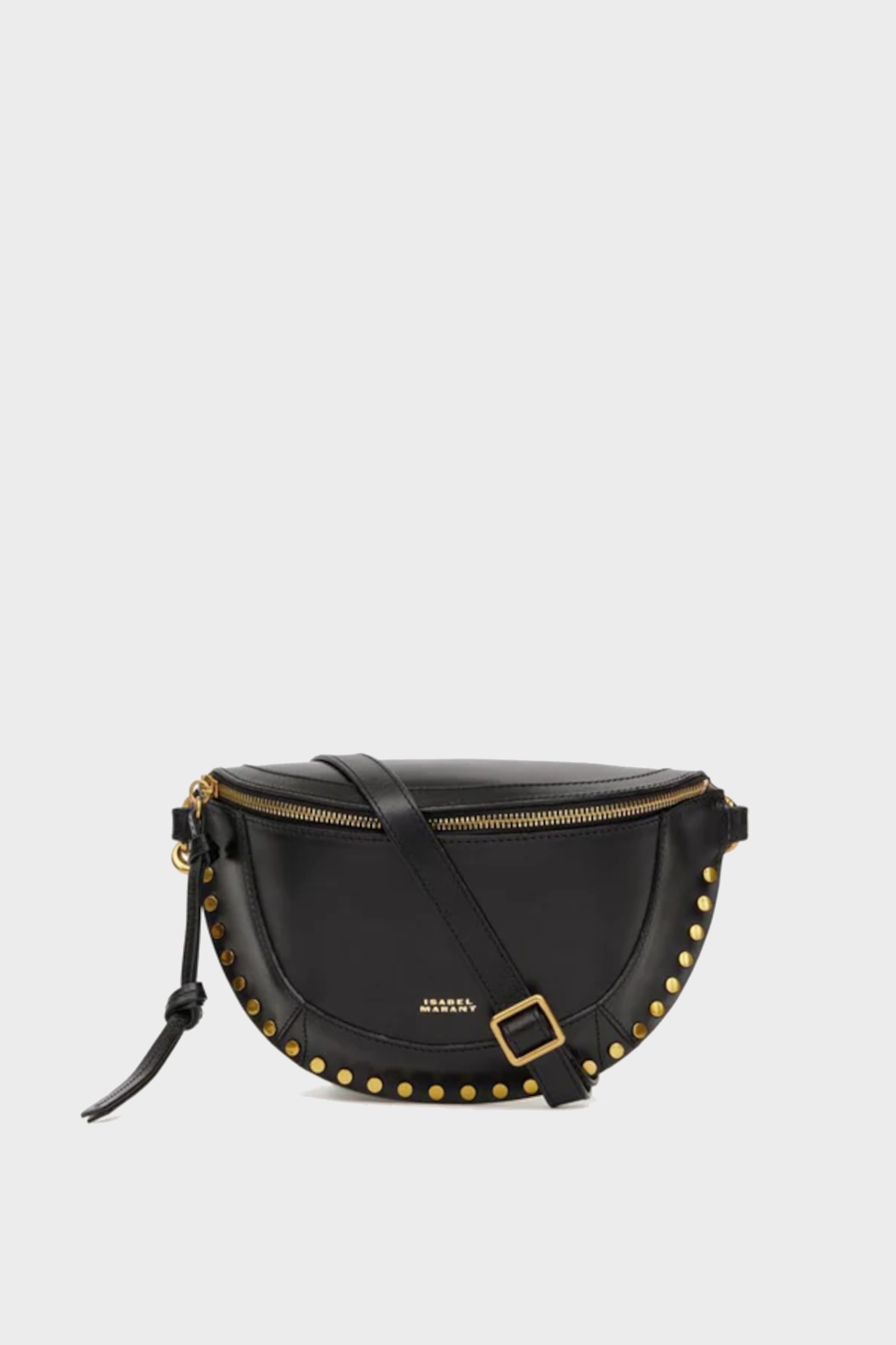 ISABEL MARANT Skano Fannypack in Black Shiny with Studs